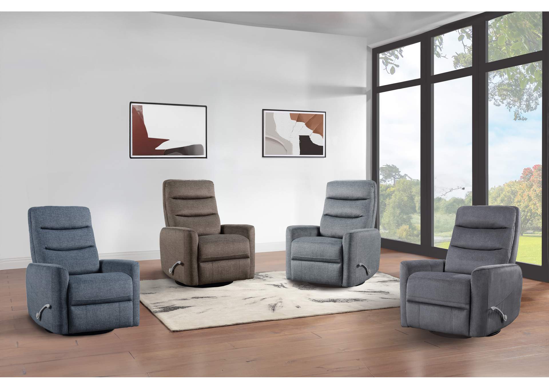 TAKAMI SWIVEL RECLINER - BROWN VEGAN LEATHER image 8