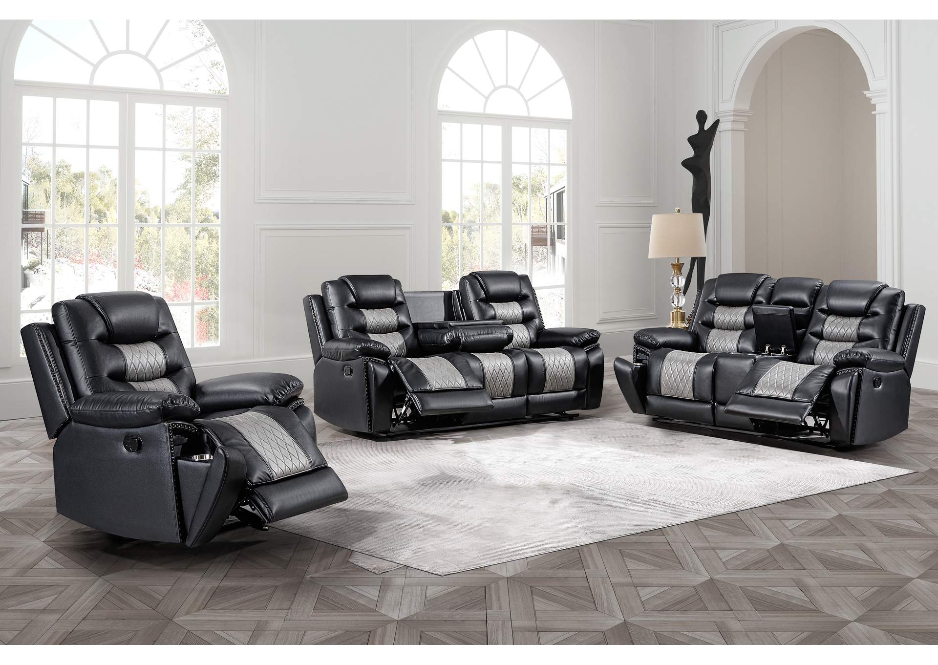 NIKKO GLIDER RECLINER - BLACK - GRAY image 10