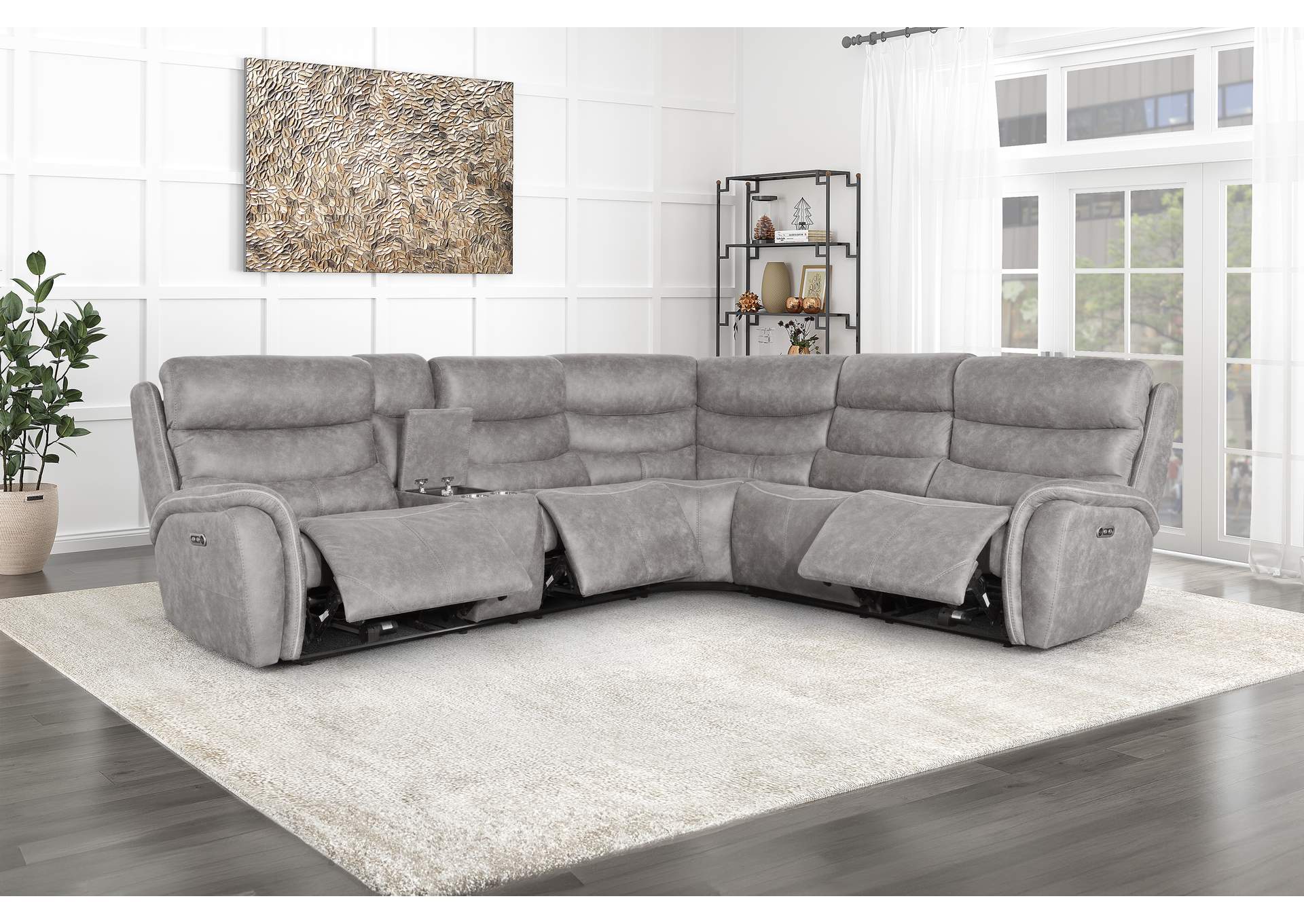 KAMARI 3 PIECE SET POWER POWER SECTIONAL - LEFT ARM FACING LOVESEAT - RIGHT ARM FACING LOVESE - GRAY