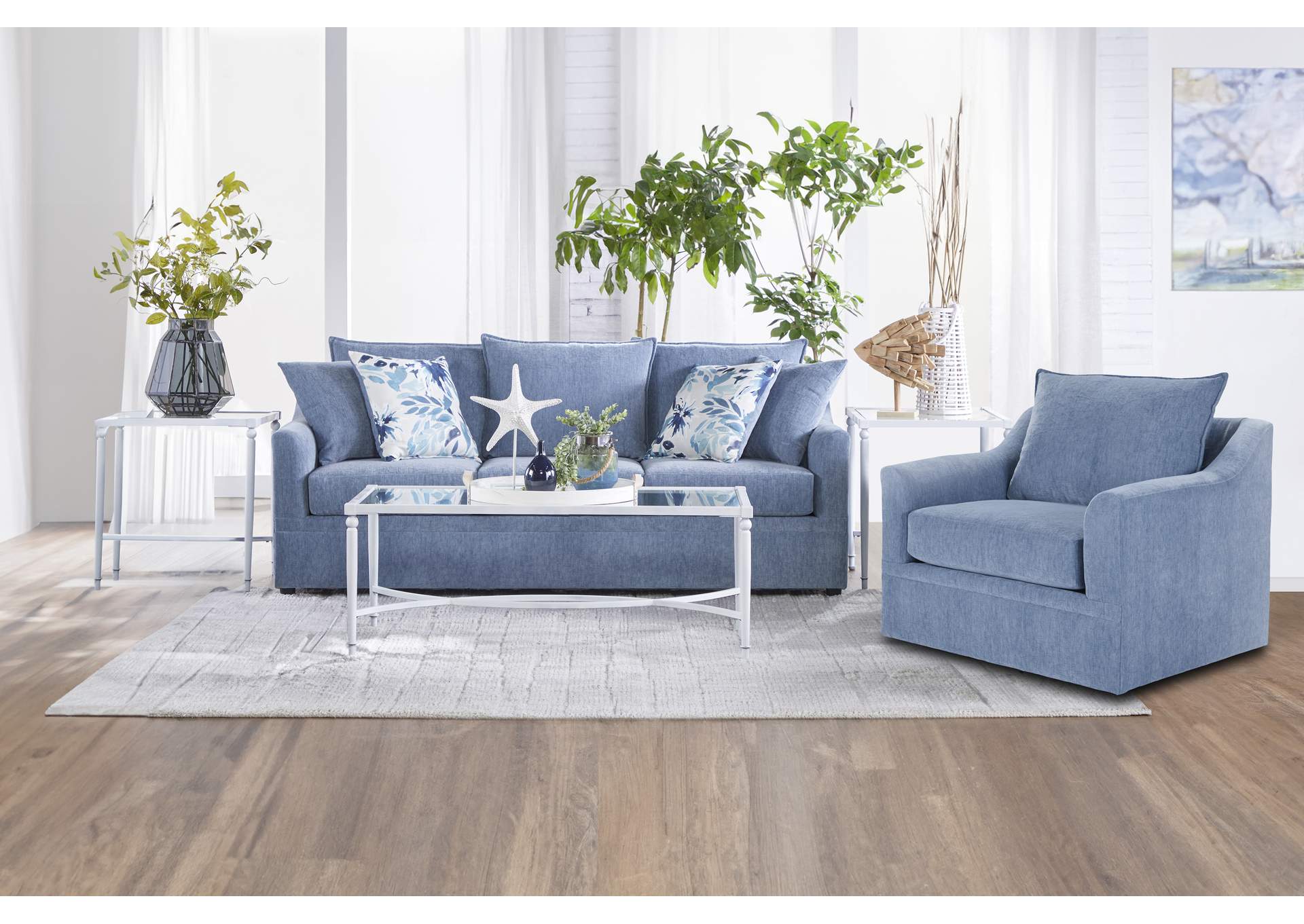 SYLVIE SWIVEL CHAIR - BLUE SLATE image 7