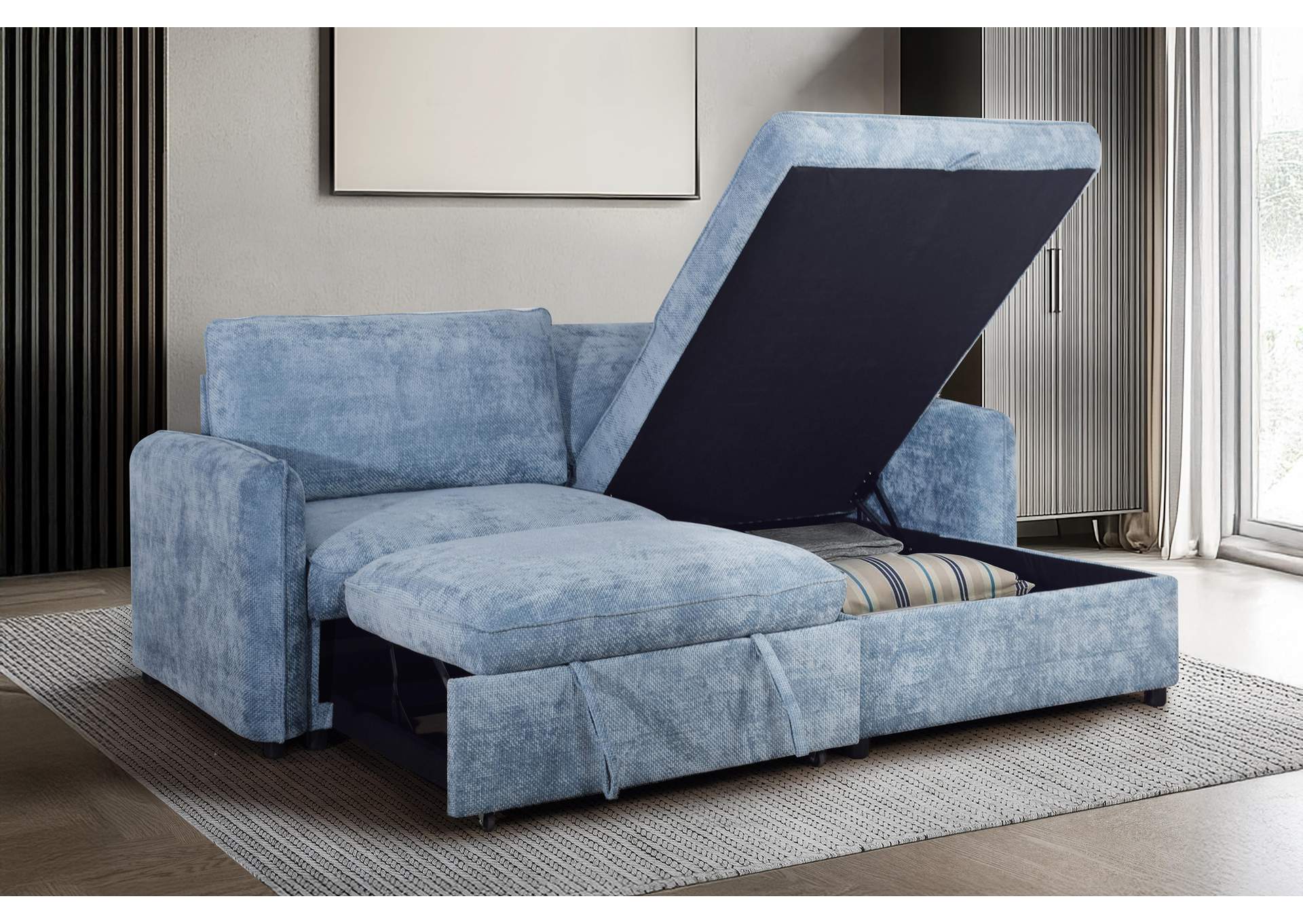 FINN LOVESEAT WITH POP UP SLEEPER - GRAY image 1