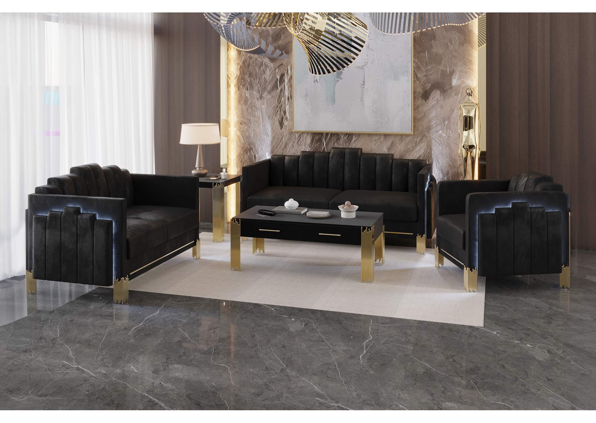 EMPIRE LIGHTED CHAIR - BLACK image 8