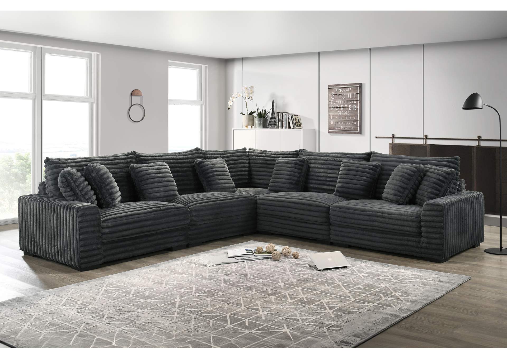 EMBRACE DUAL CHAISE LOUNGE - CHARCOAL image 3
