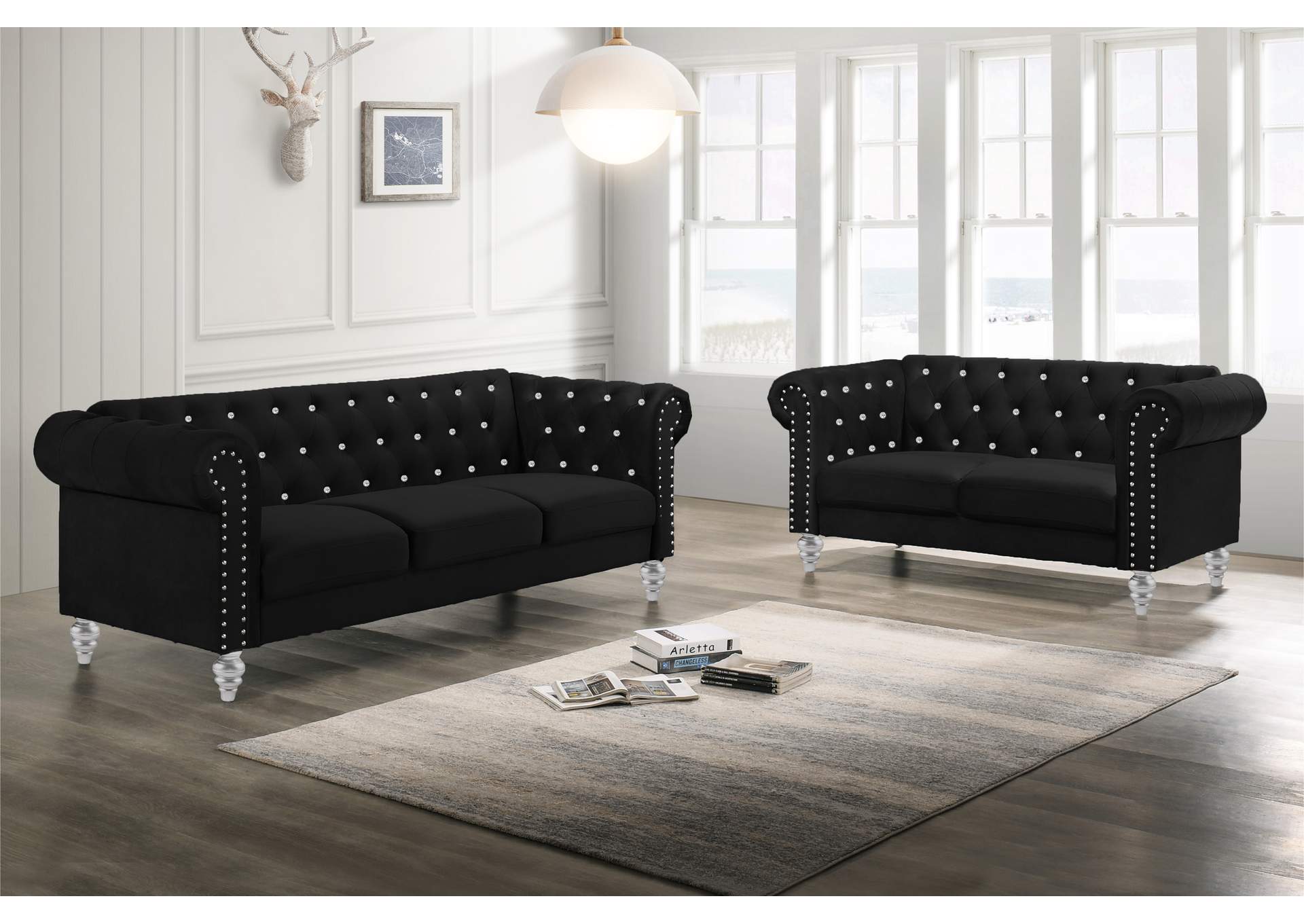 EMMA CRYSTAL LOVESEAT - BLACK image 7