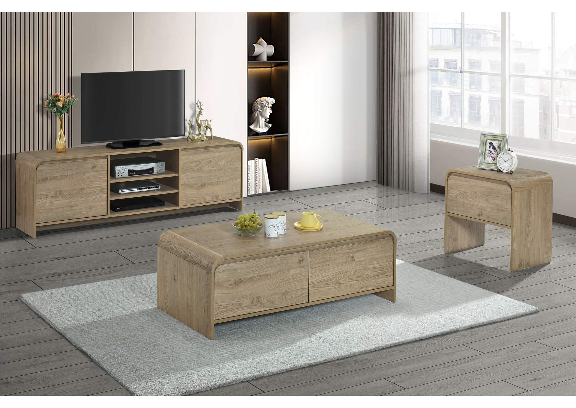 MARA ONE DRAWER END TABLE - BEDSIDE TABLE - NATURAL image 8