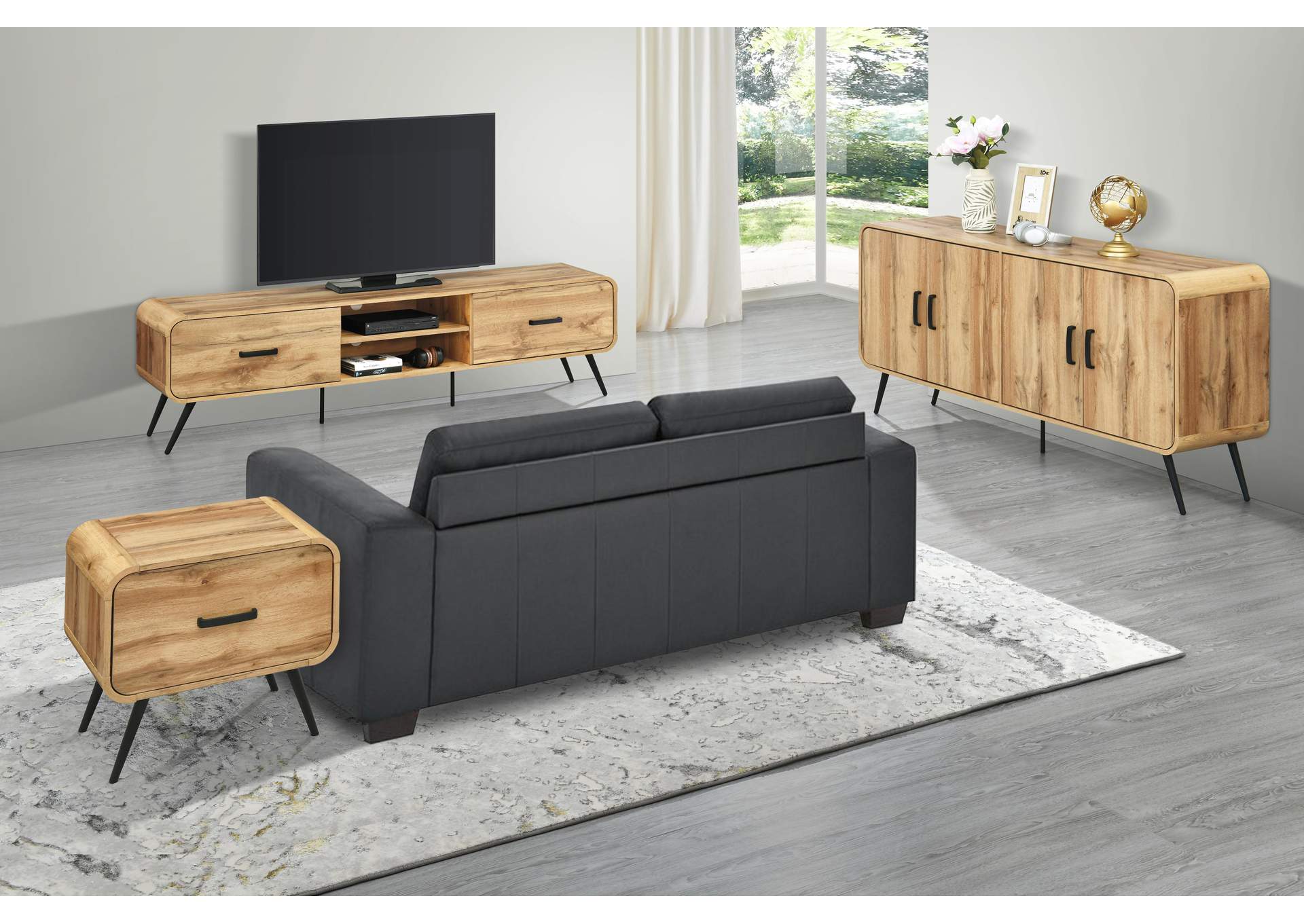 ROWAN ONE DRAWER END TABLE - BEDSIDE TABLE - NATURAL image 10