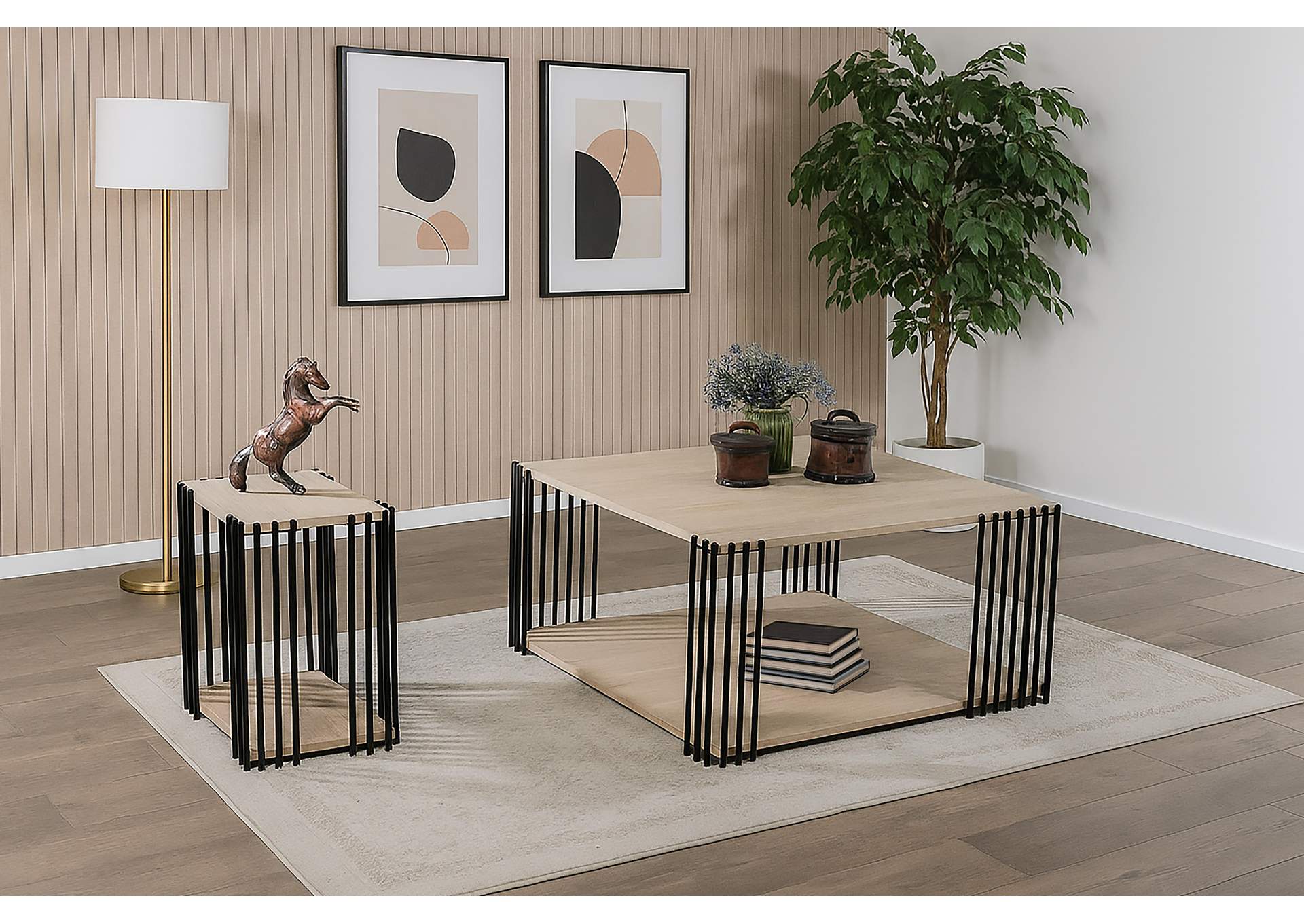 VERTEX RECTANGULAR 3 PIECE OCCASIONAL SET - 1 COFFEE TABLE AND 2 EN image 1