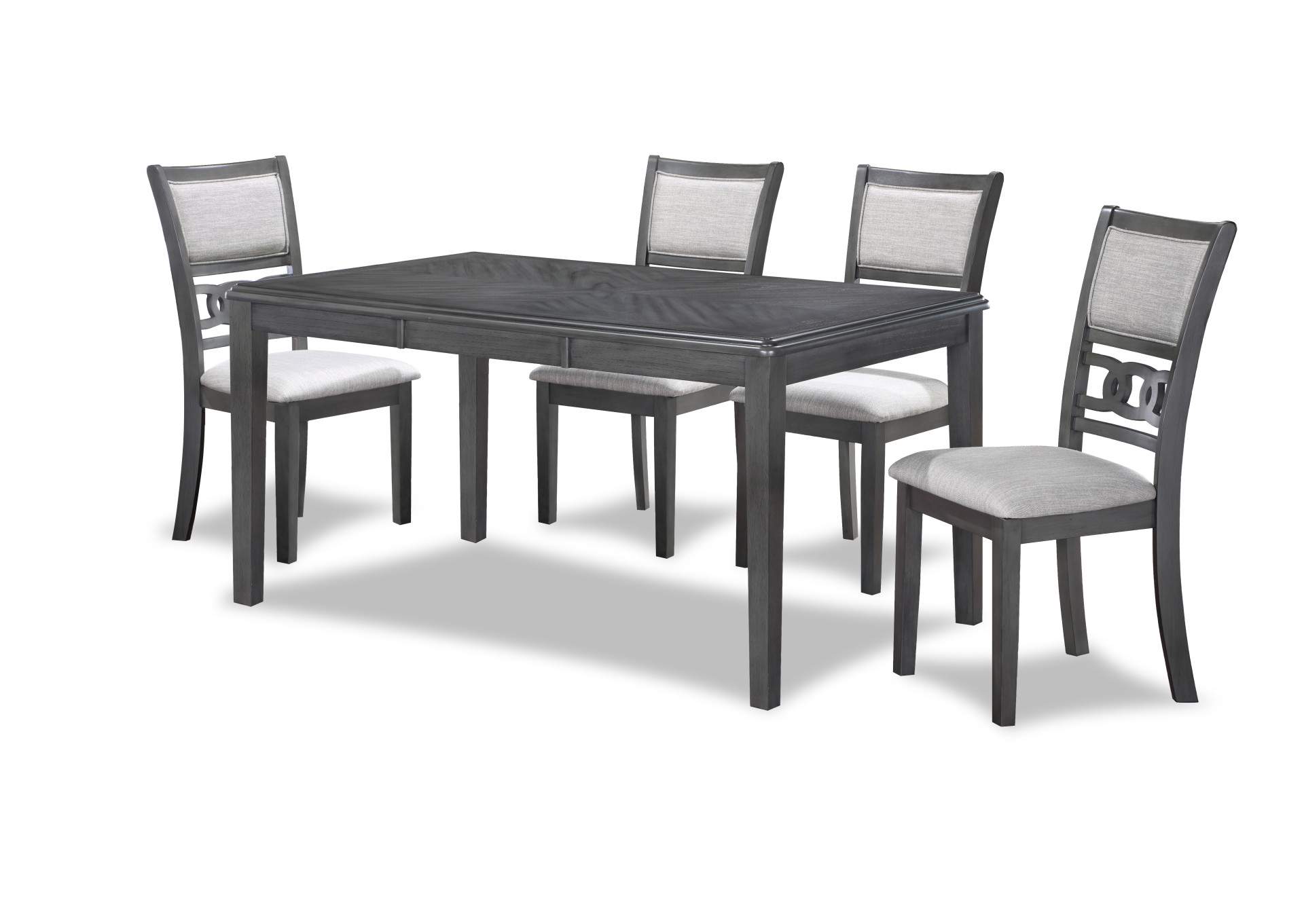 Gia 5 Piece 60" Dining Table And 4 Chairs - Gray
