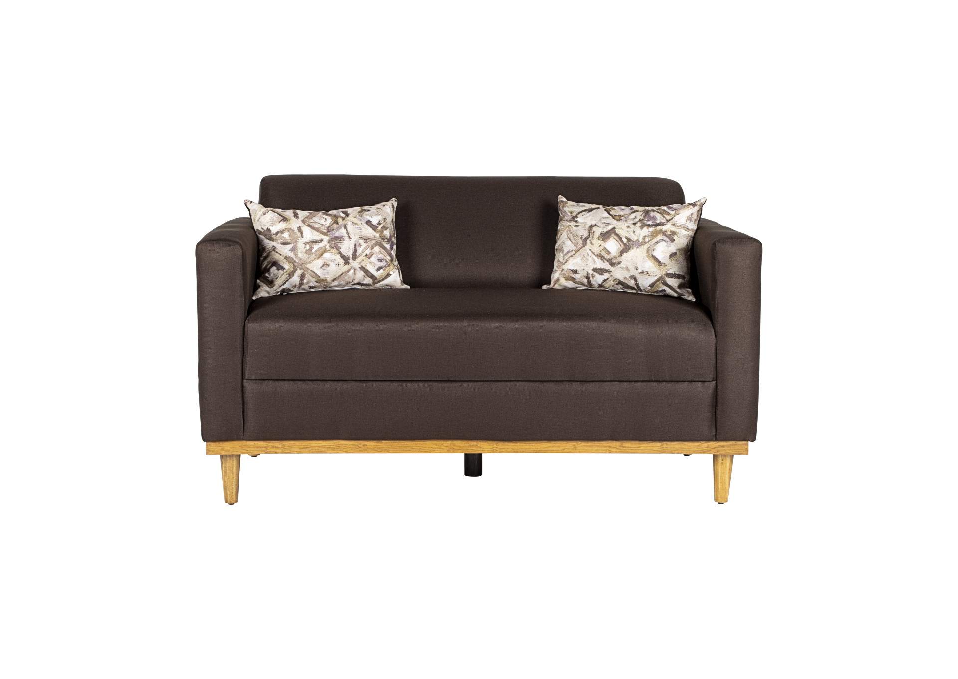 Aiden Loveseat With 2 Throw Pillows - Chocolate