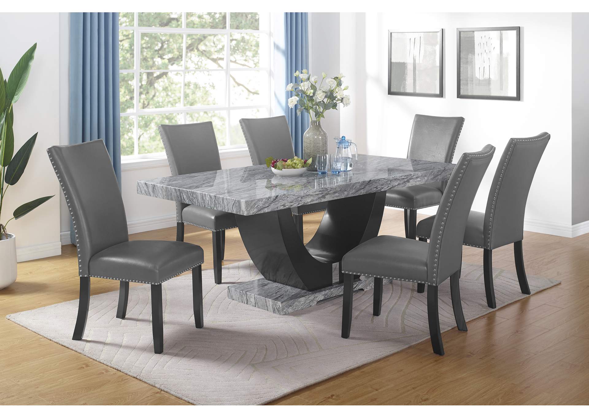 LYRA DINING CHAIR - 2 PER CARTON MARBLE image 8