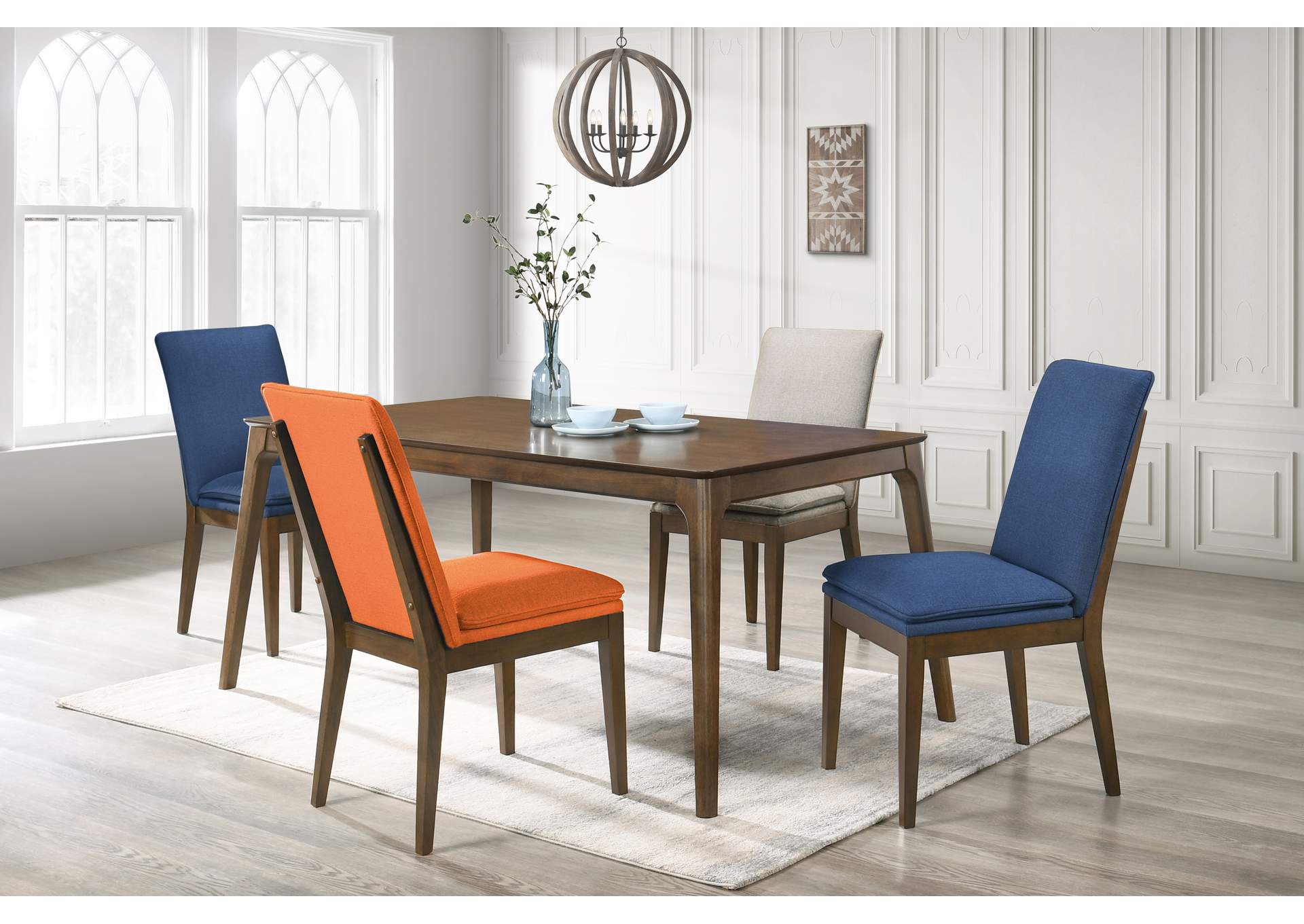 MAGGIE DINING CHAIR WITH TERRACOTTA CUSHION - WALNUT image 8