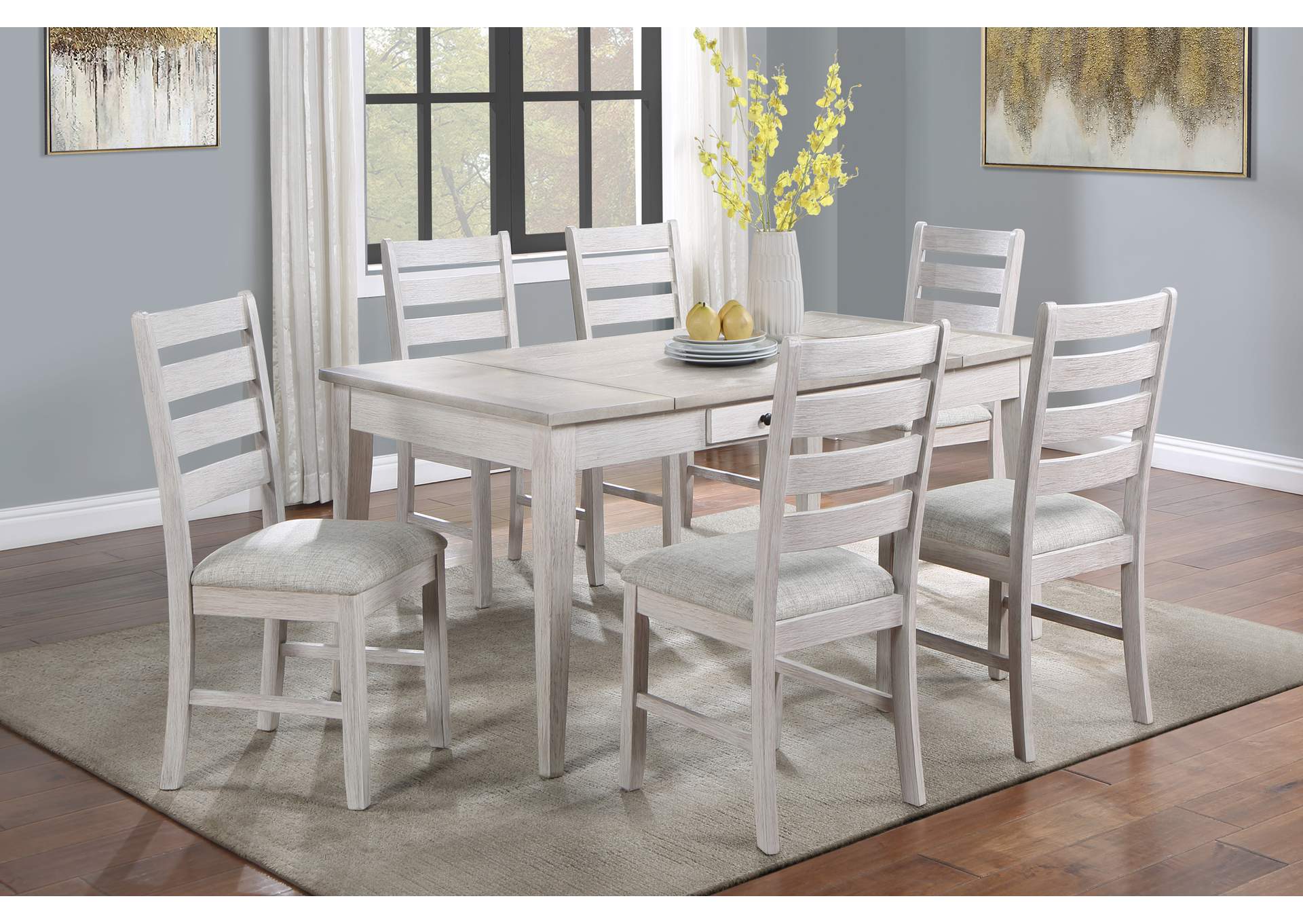 ECHO DINING TABLE AND 6 CHAIRS