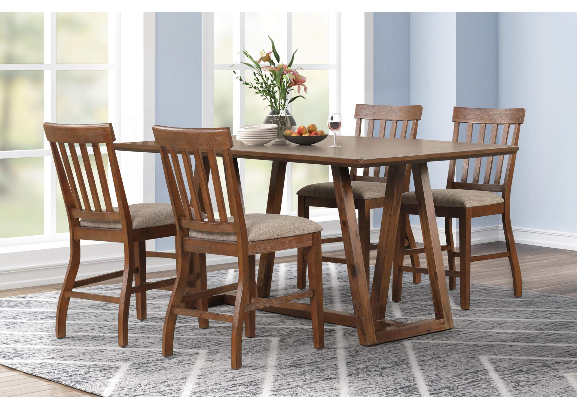 PUTNAM COUNTER TABLE WITH 4 CHAIRS image 1