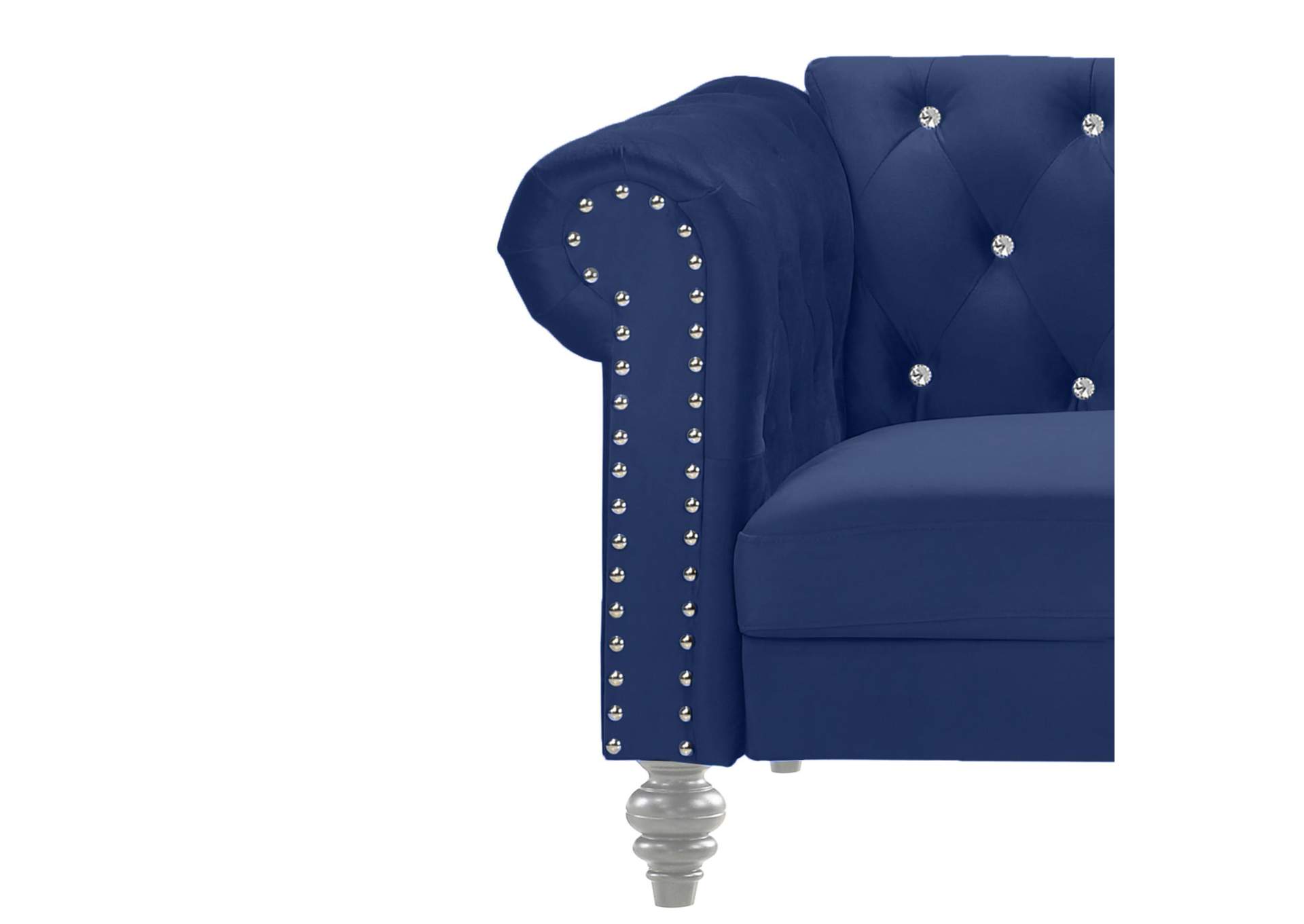 Emma Crystal Loveseat - Royal Blue