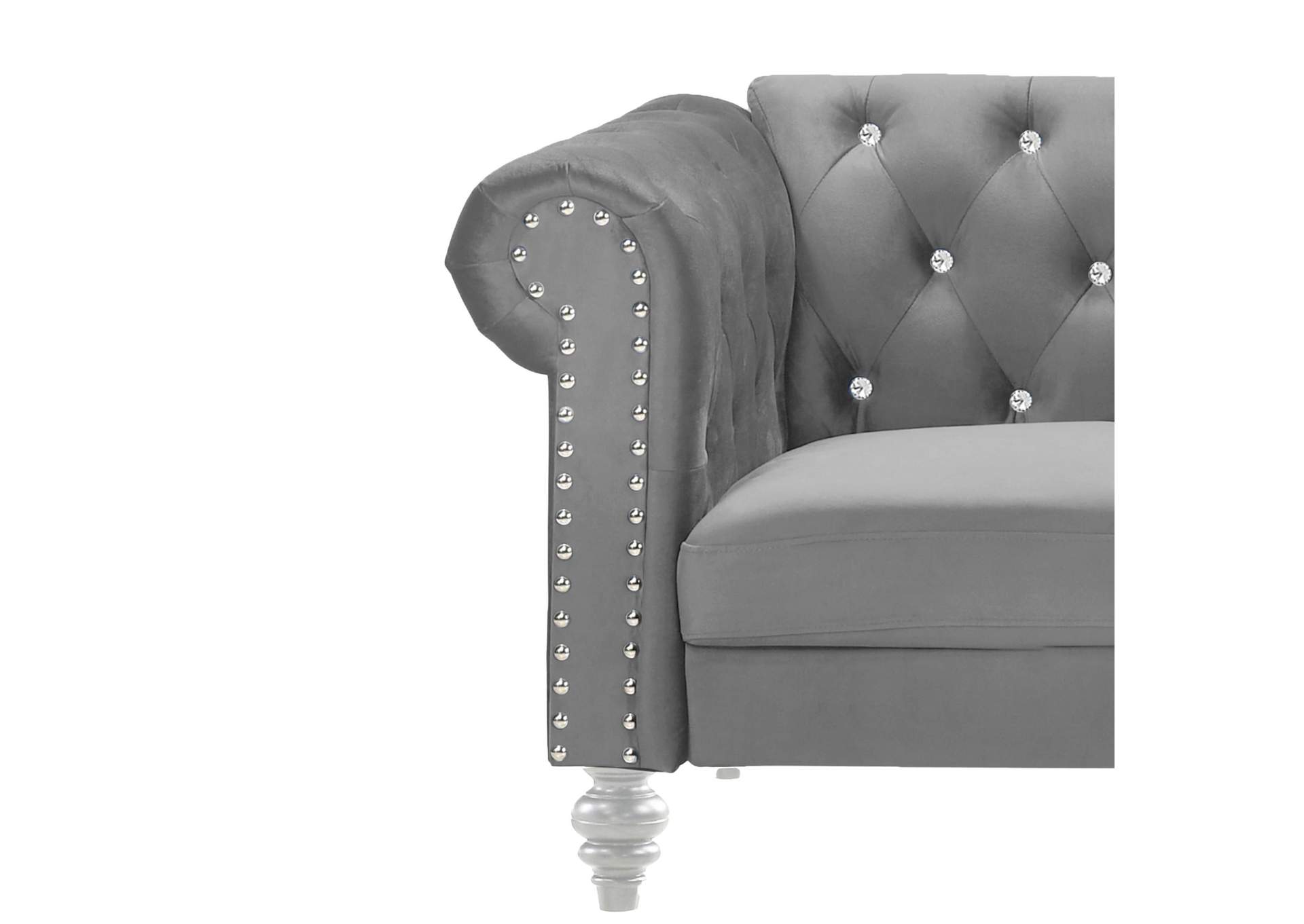 Emma Crystal Chair - Gray