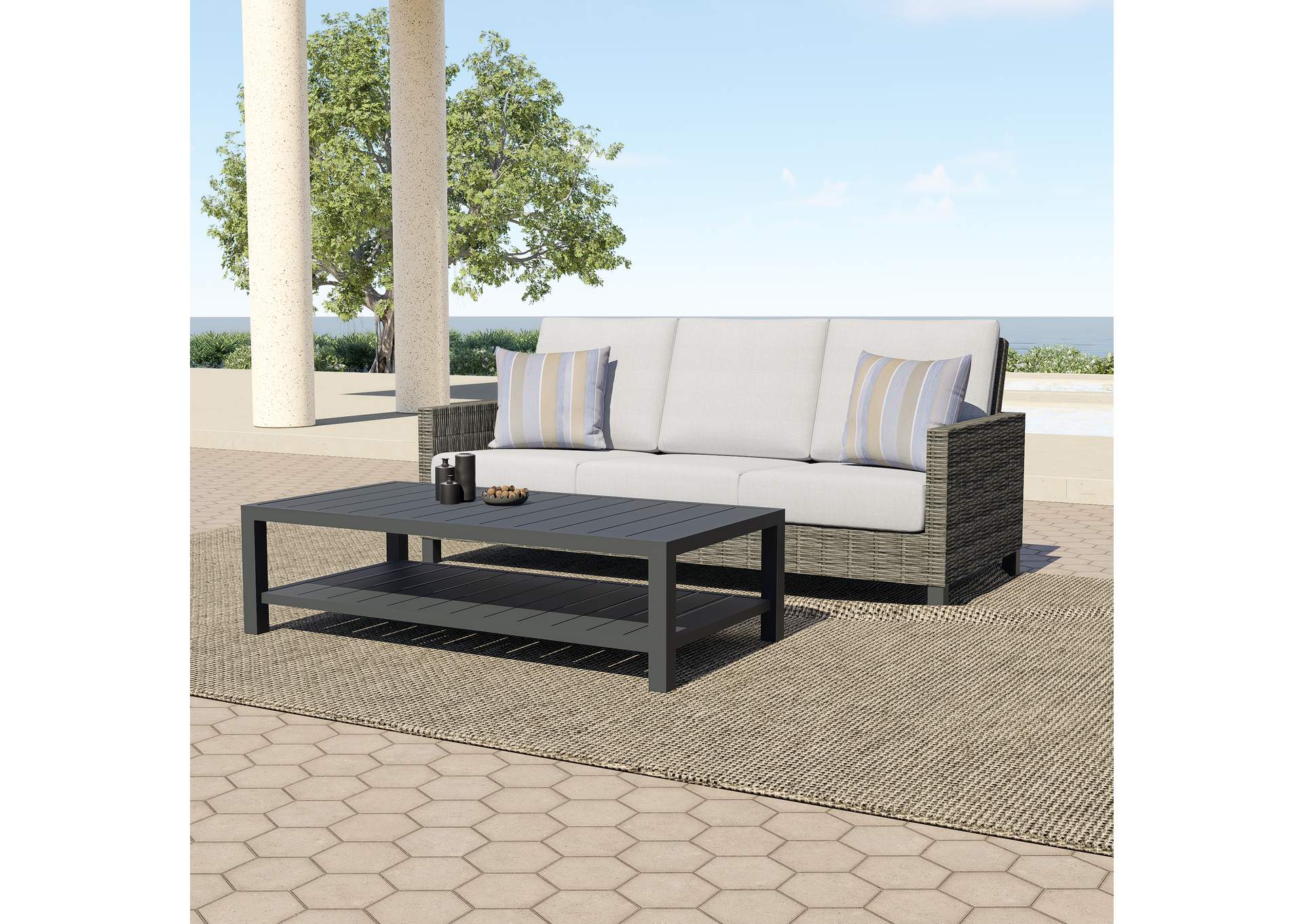 BUNGALOW OUTDOOR - 2 PIECE SET - SOFA AND COFFEE TABLE image 1