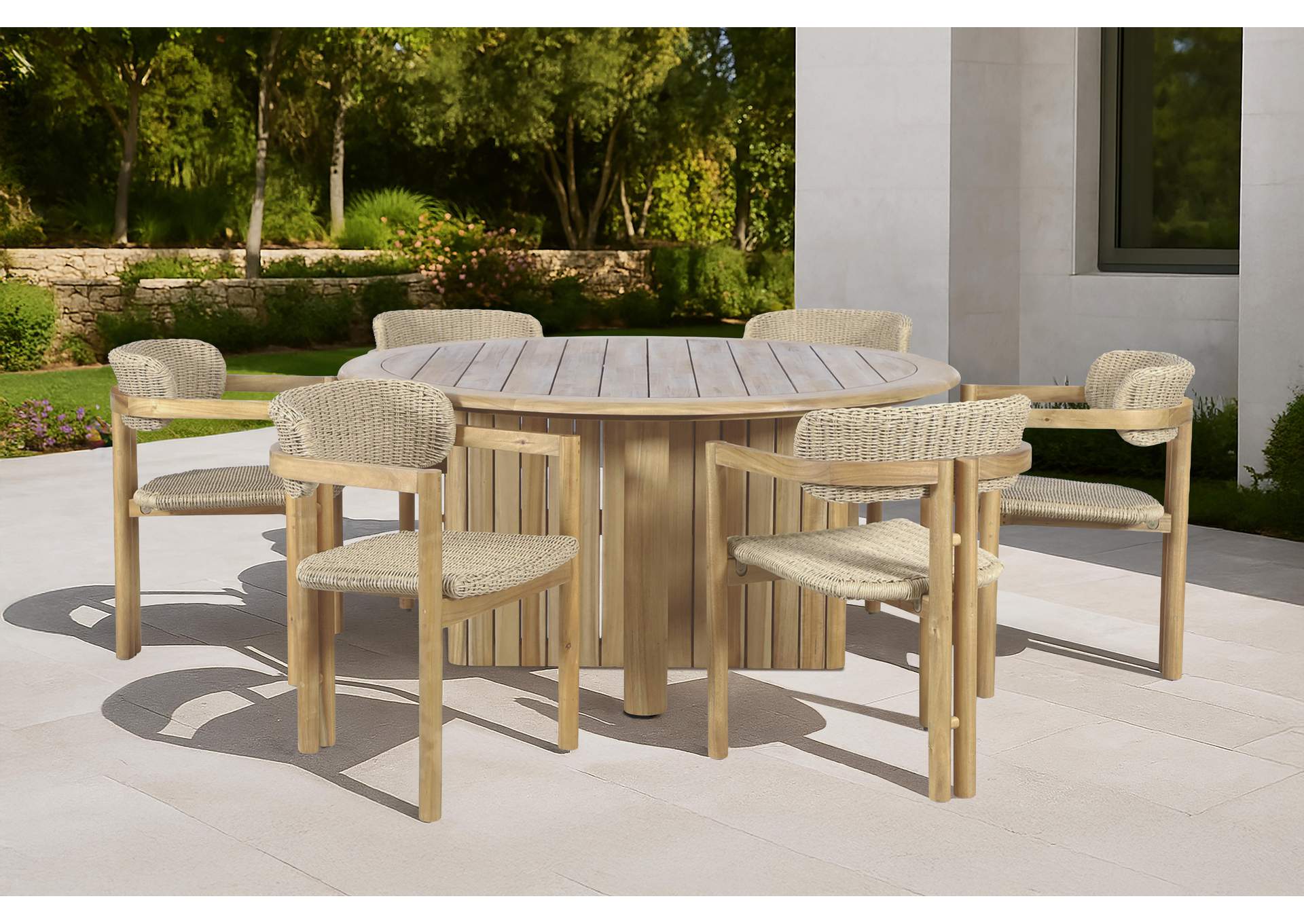 SEDONA ROUND PATIO DINING TABLE - NATURAL image 1