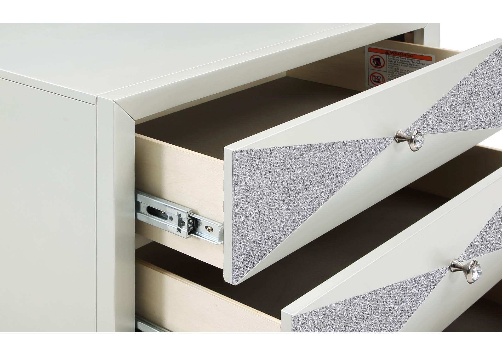 Harlequin Nightstand - Platinum