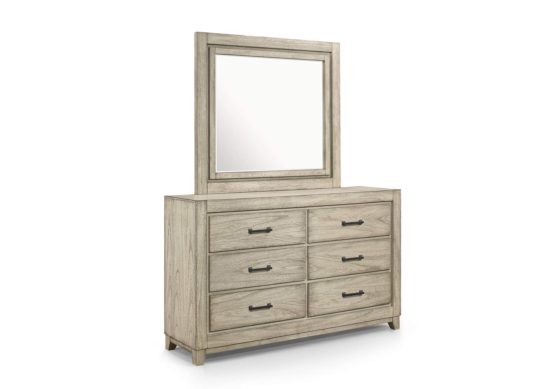 Ashland Mirror - Rustic - White
