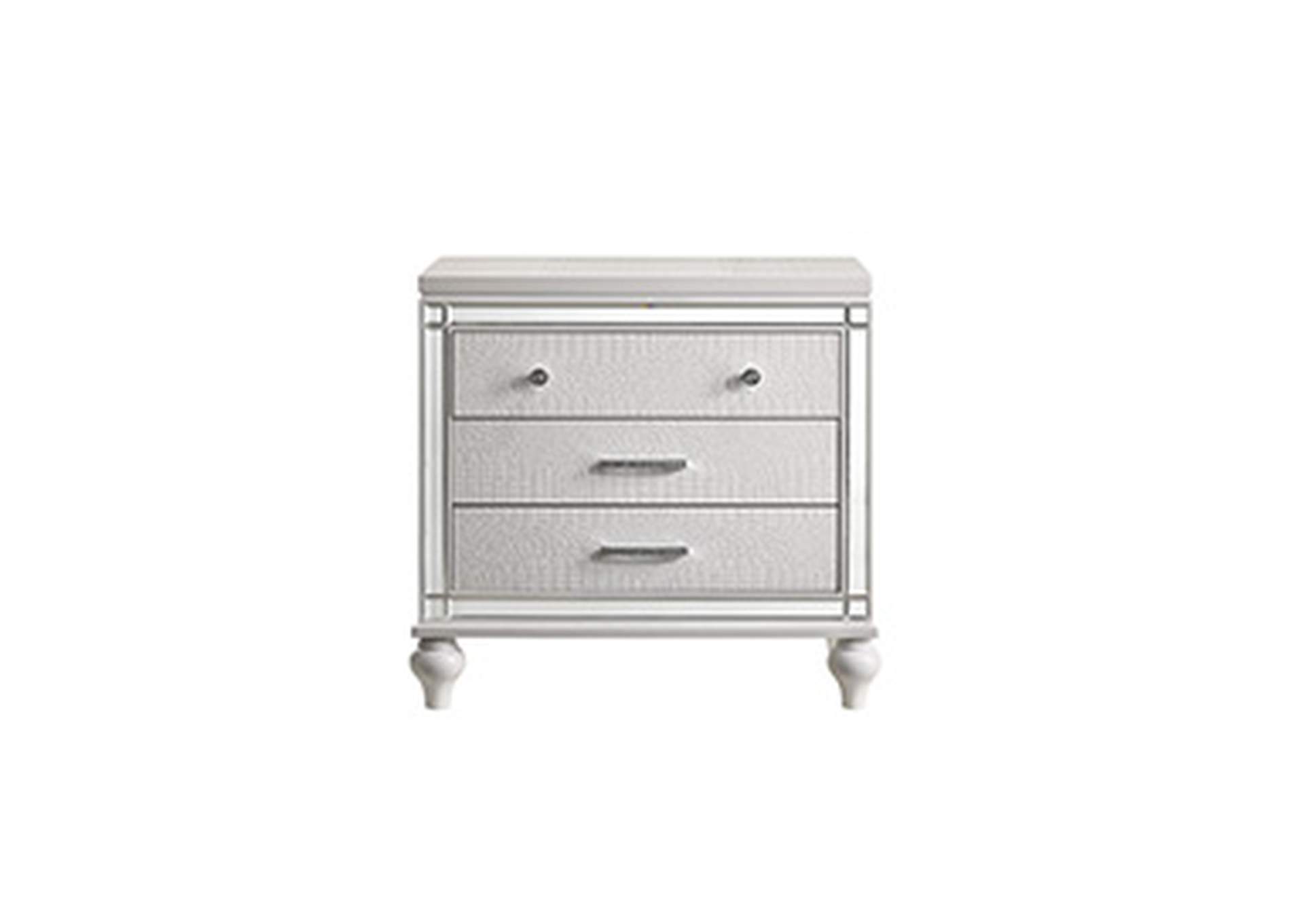Valentino King Bed 5pc Bed,Dresser,Mirror,Nightstand,Chest White image 26