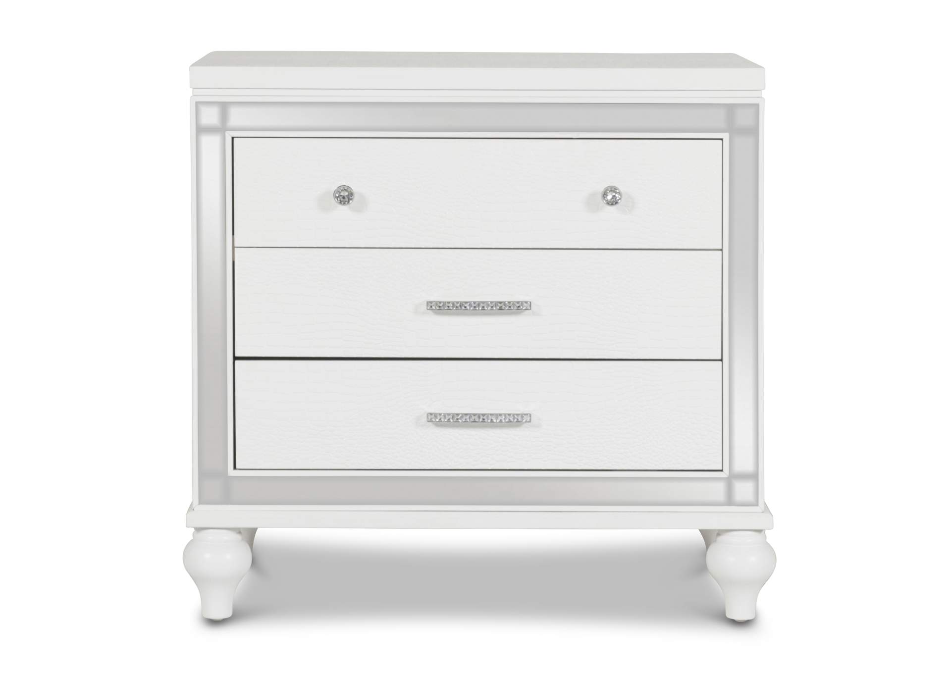 Valentino King Bed 5pc Bed,Dresser,Mirror,Nightstand,Chest White image 27