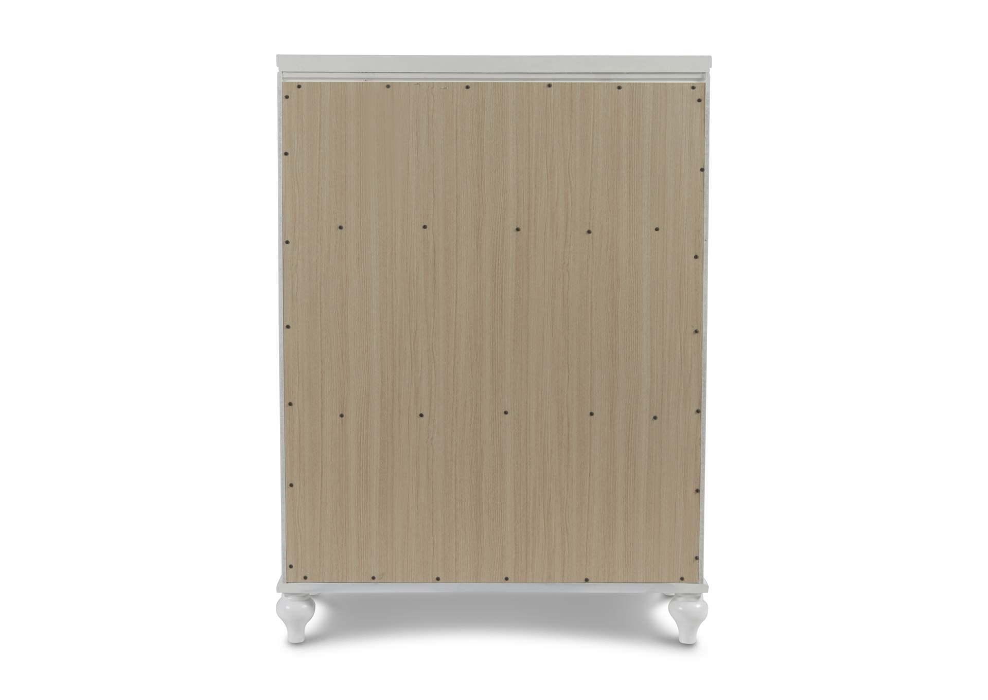 Valentino King Bed 5pc Bed,Dresser,Mirror,Nightstand,Chest White image 5
