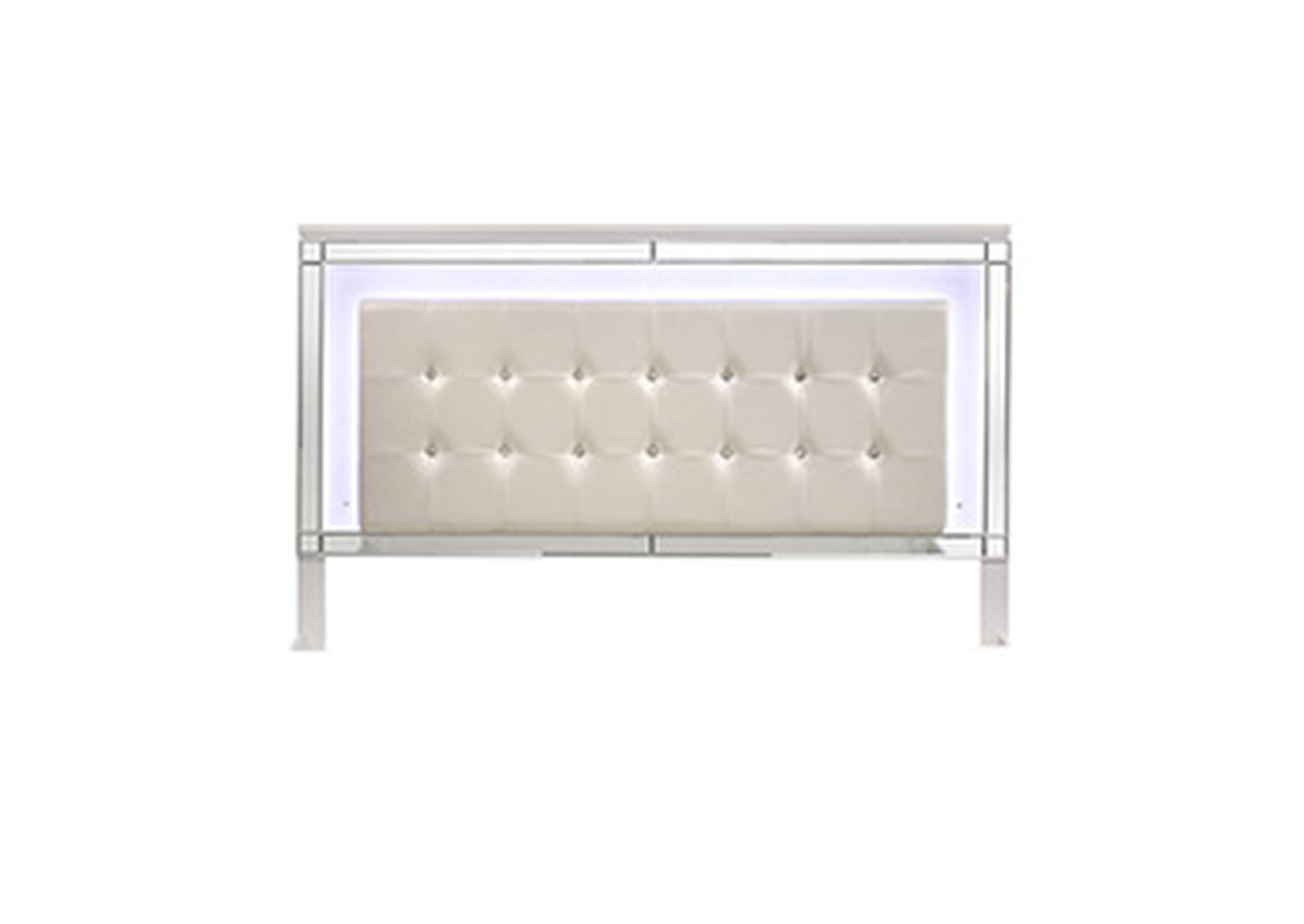 Valentino Queen Bed 4pc Bed,Dresser,Mirror,Nightstand White image 4