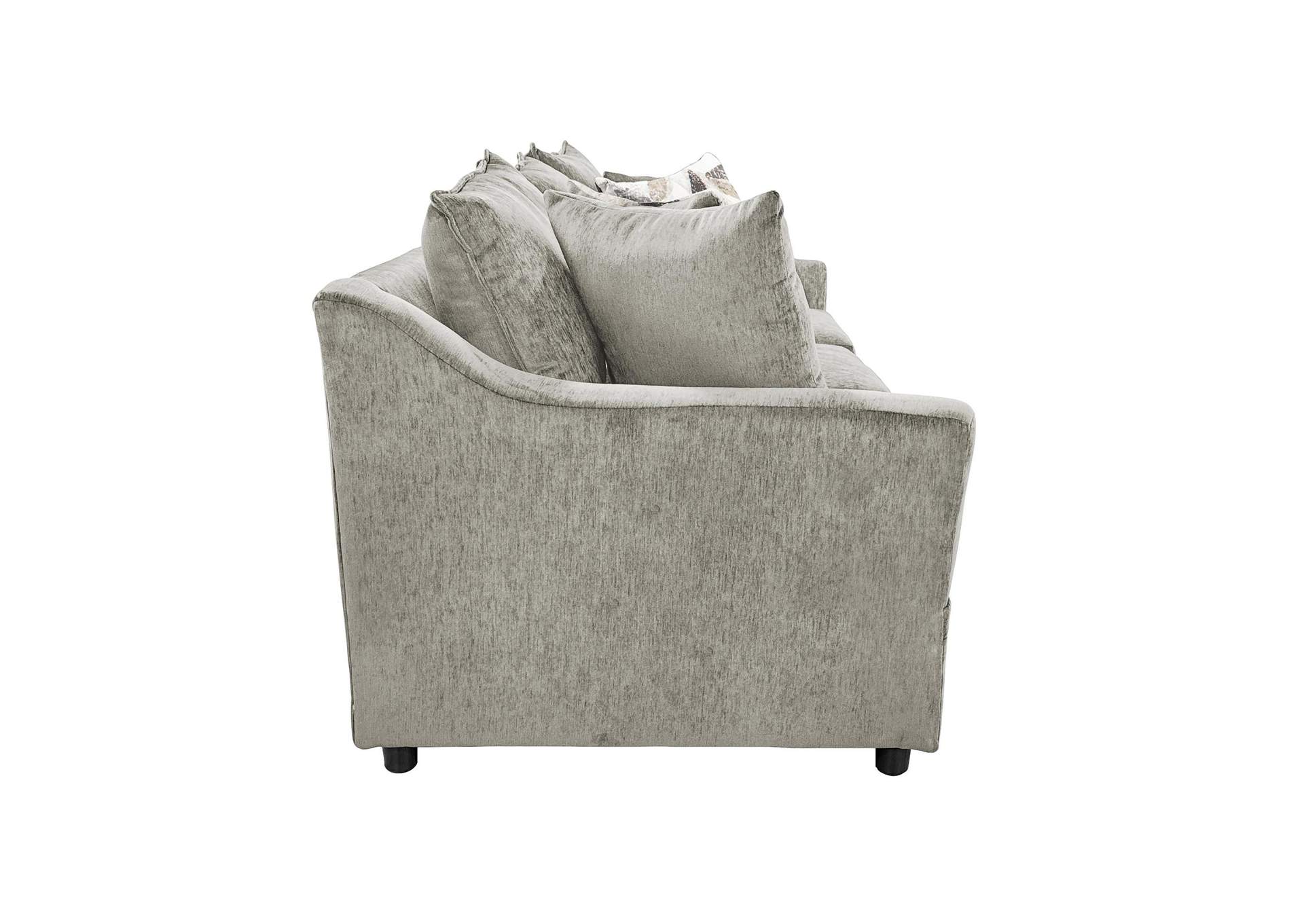 SYLVIE SOFA WITH 4 ACCENT PILLOWS - LUSH - SILVER - GRAY image 4