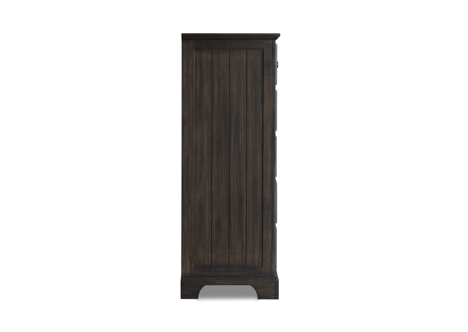 Stafford County King 5 Piece - Storage Bed, Dresser, Mirror, Nightstand, Chest - Walnut