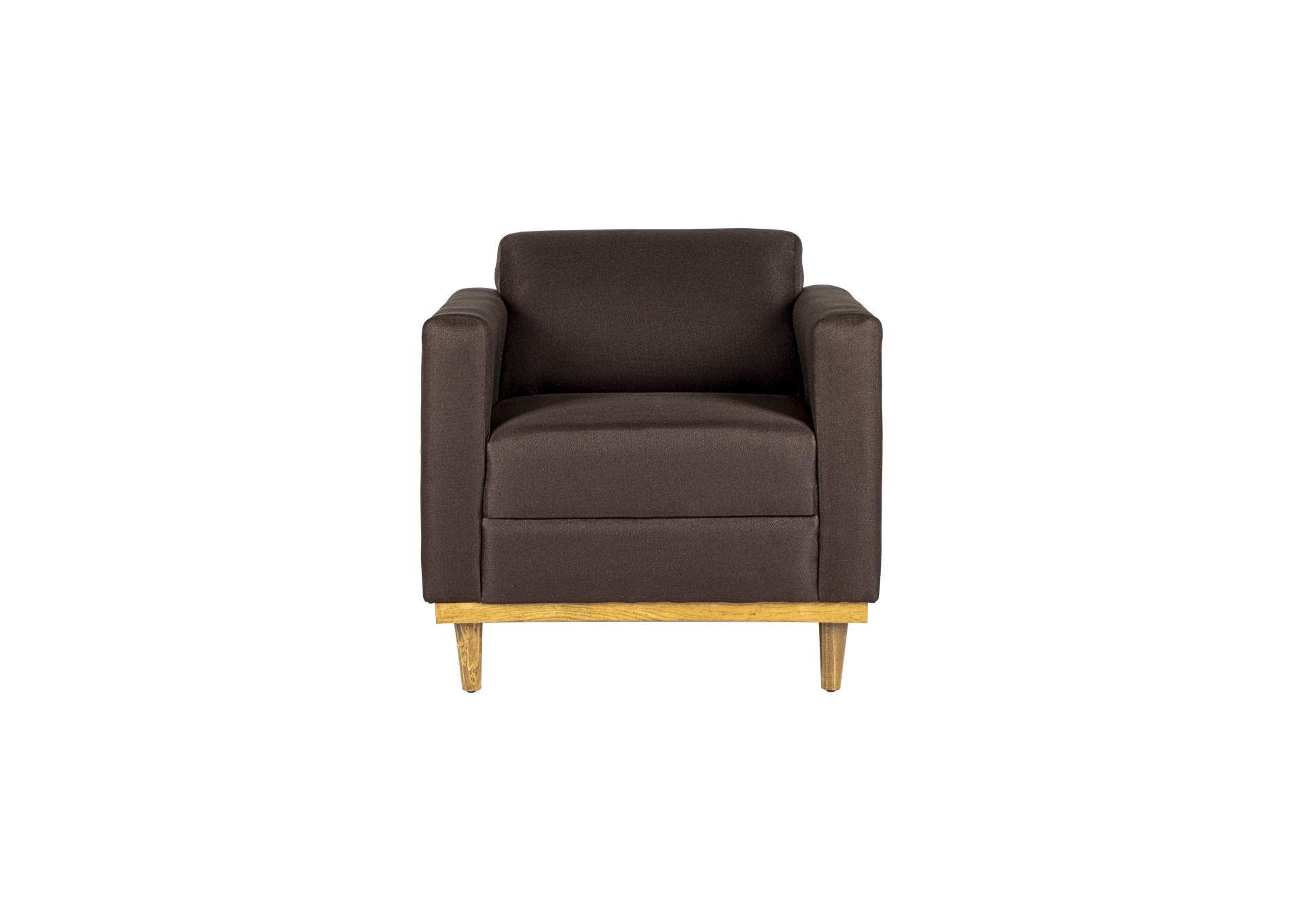 Aiden Chair With 1 Throw Pillow - Chocolate