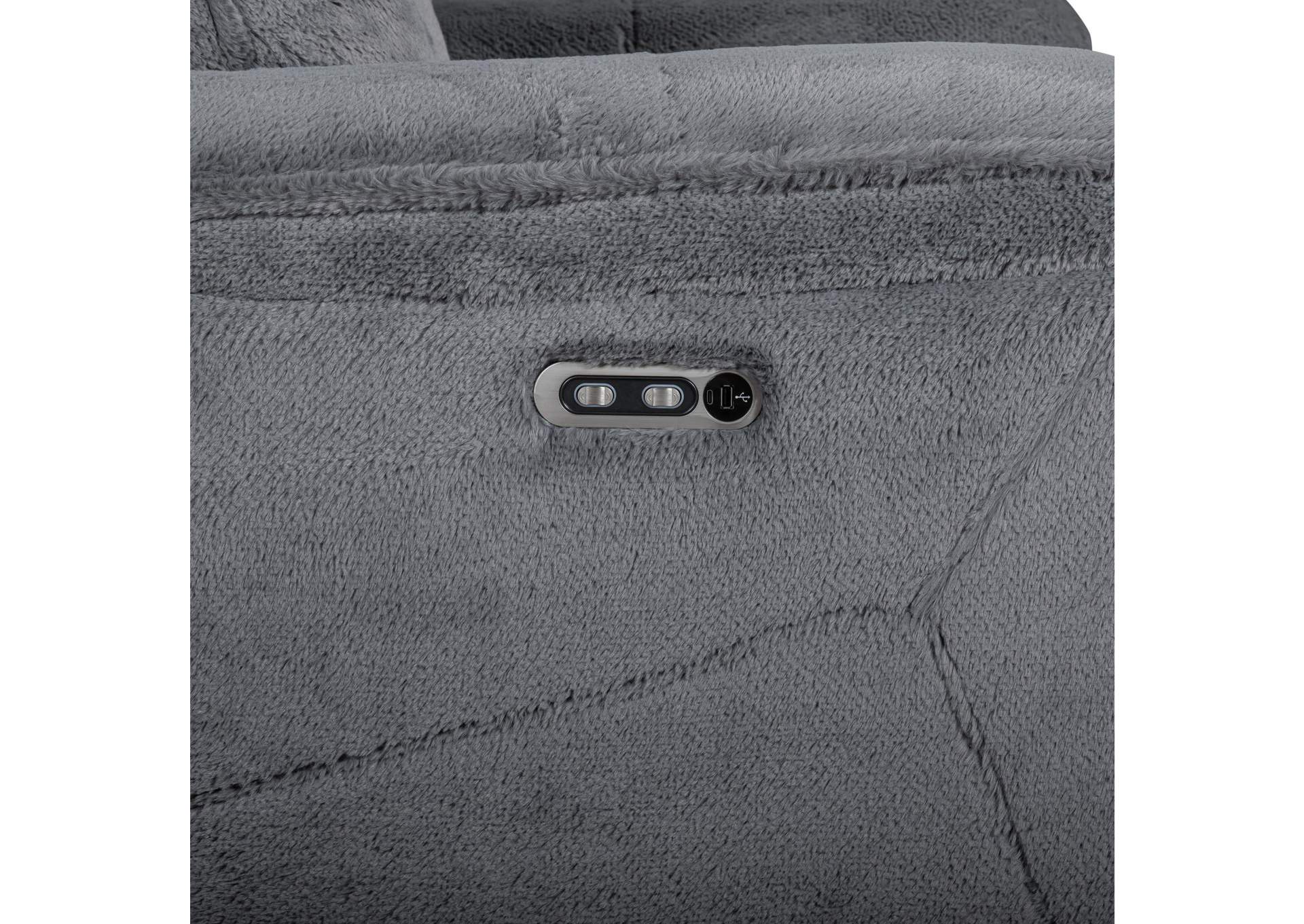TEDDY LEFT ARM FACING SOFA WITH POWER HEAD REST AND FOOT REST - GRAY image 7