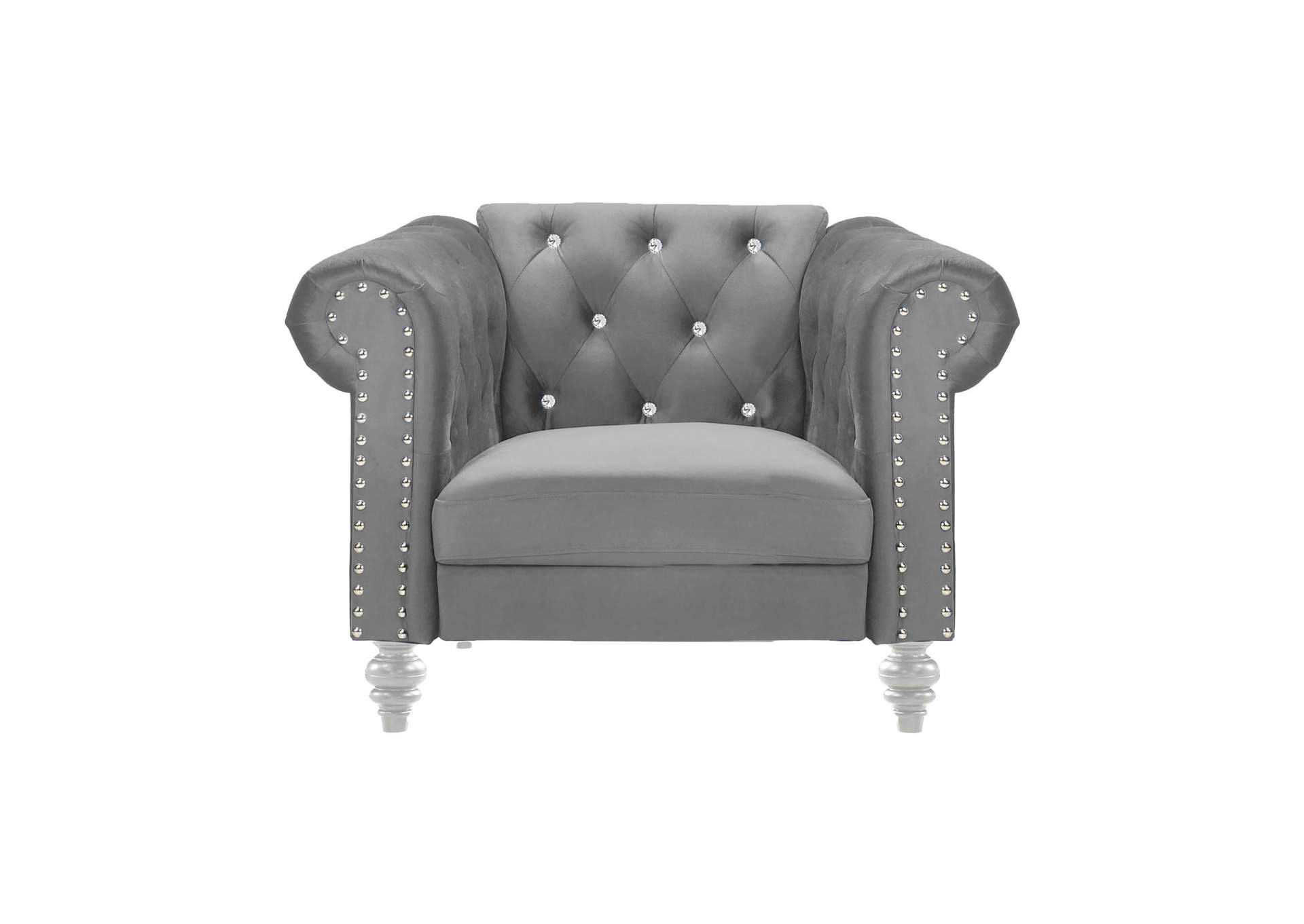 Emma Crystal Chair - Gray