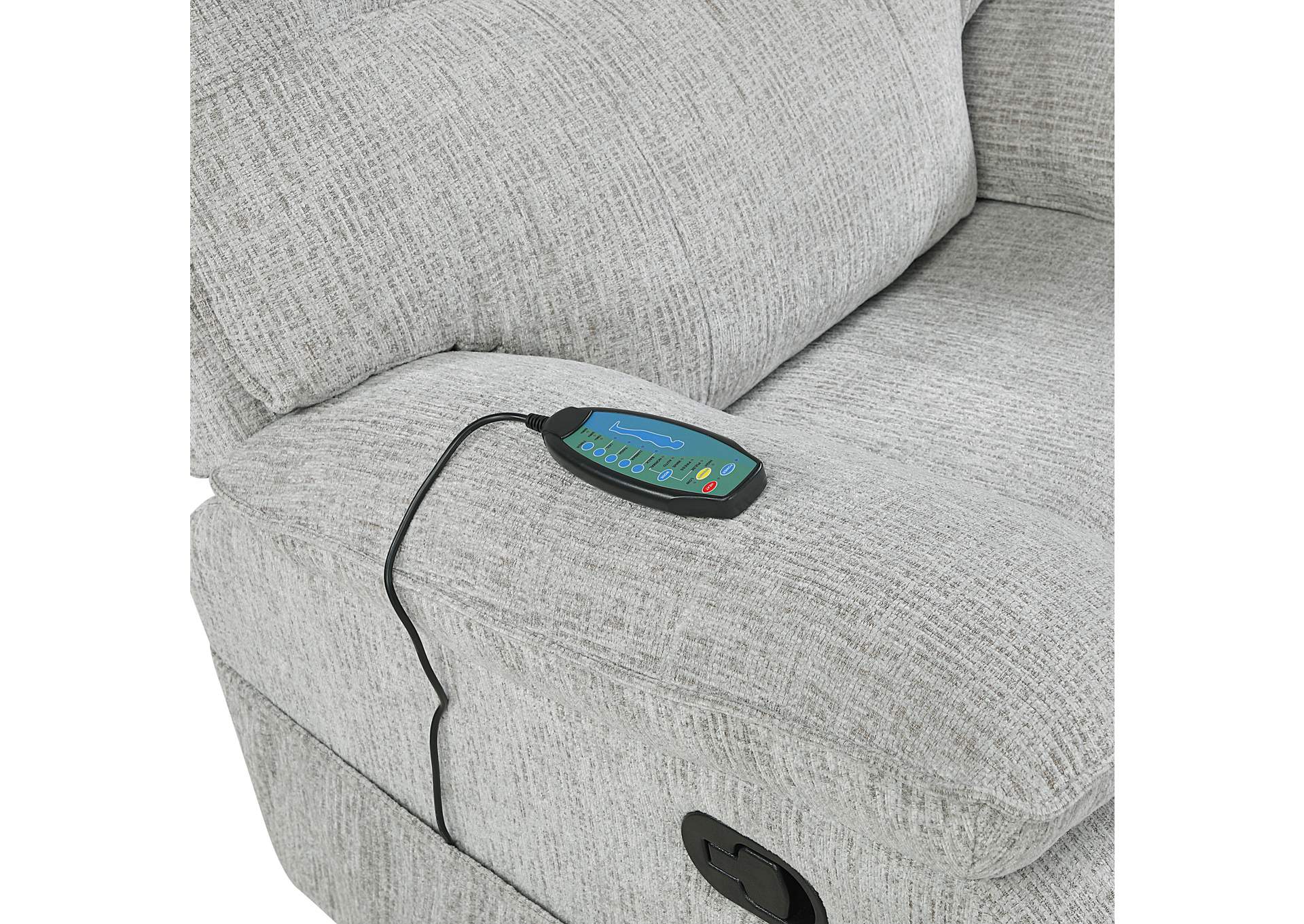 CHABLIS GLIDER RECLINER WITH HEAT AND MASSAGE - MIST GRAY image 8