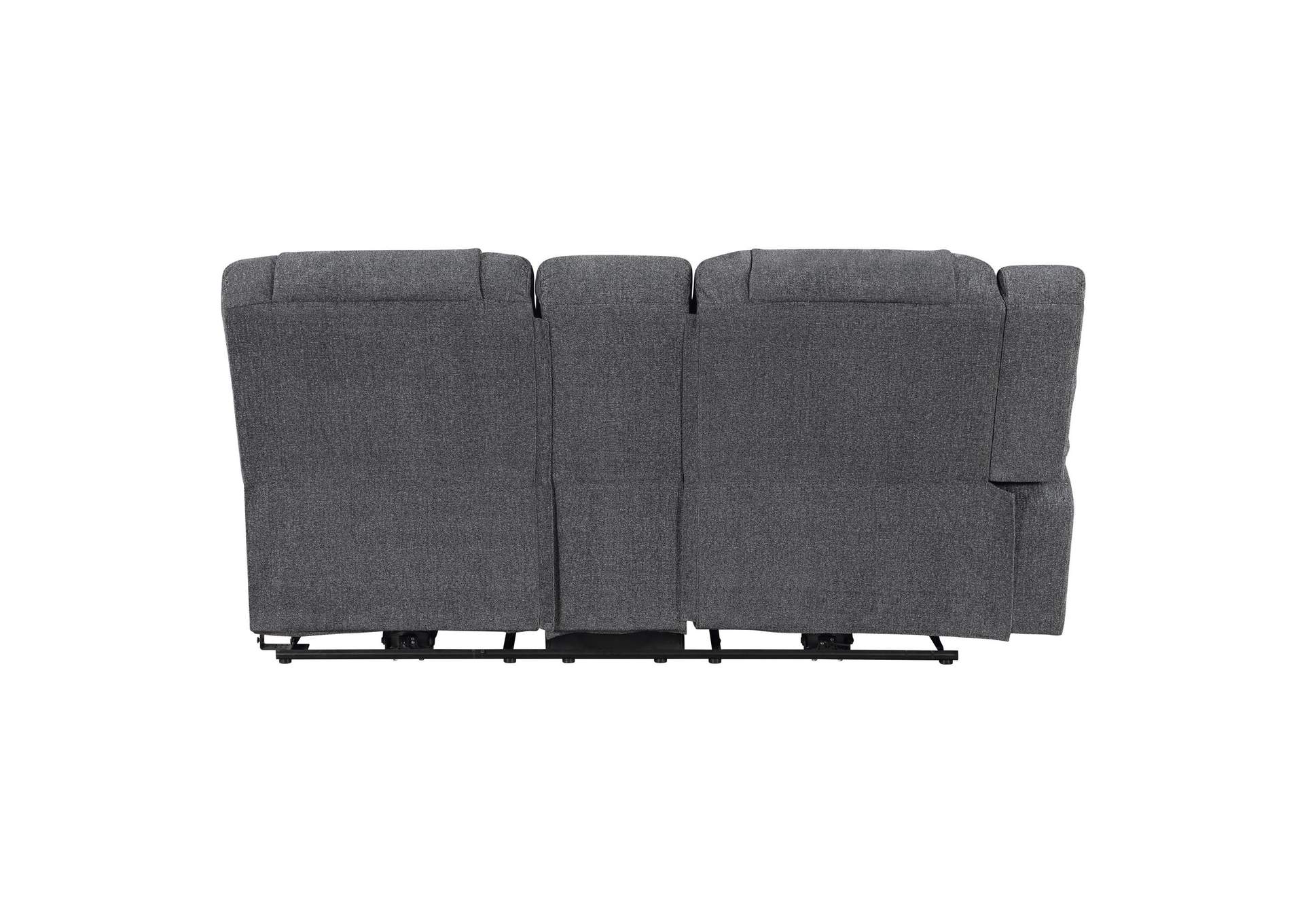 REDONDO LEFT ARM FACING CONSOLE LOVESEAT WITH 2 RECLINERS POWER FOOT REST - DARK - GRAY image 6