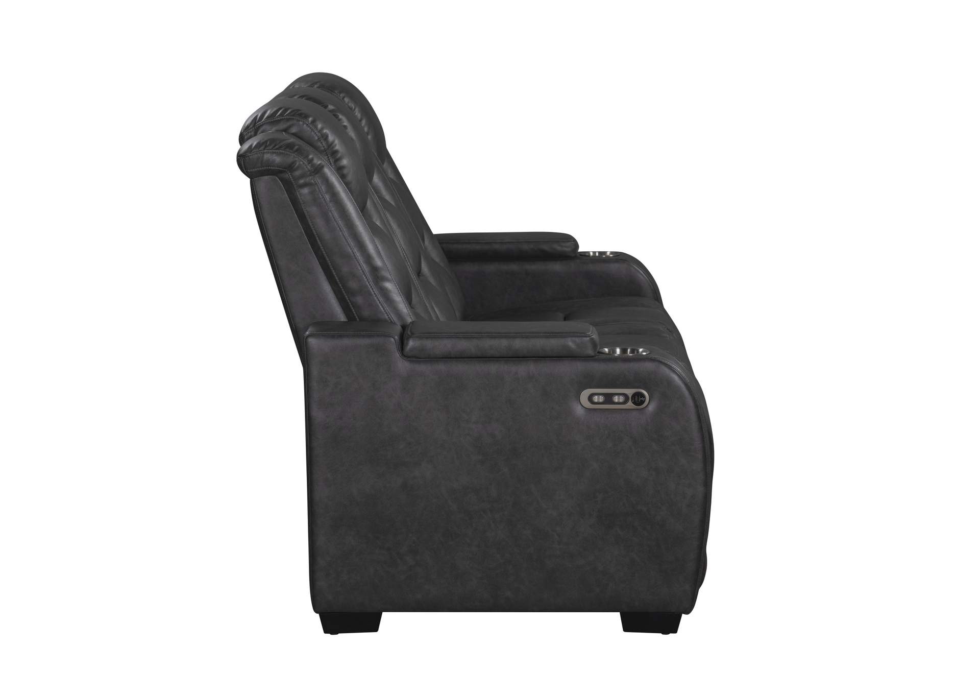 CHESTER RECLINING SOFA WITH POWER HEAD REST AND FOOT REST - GRAY