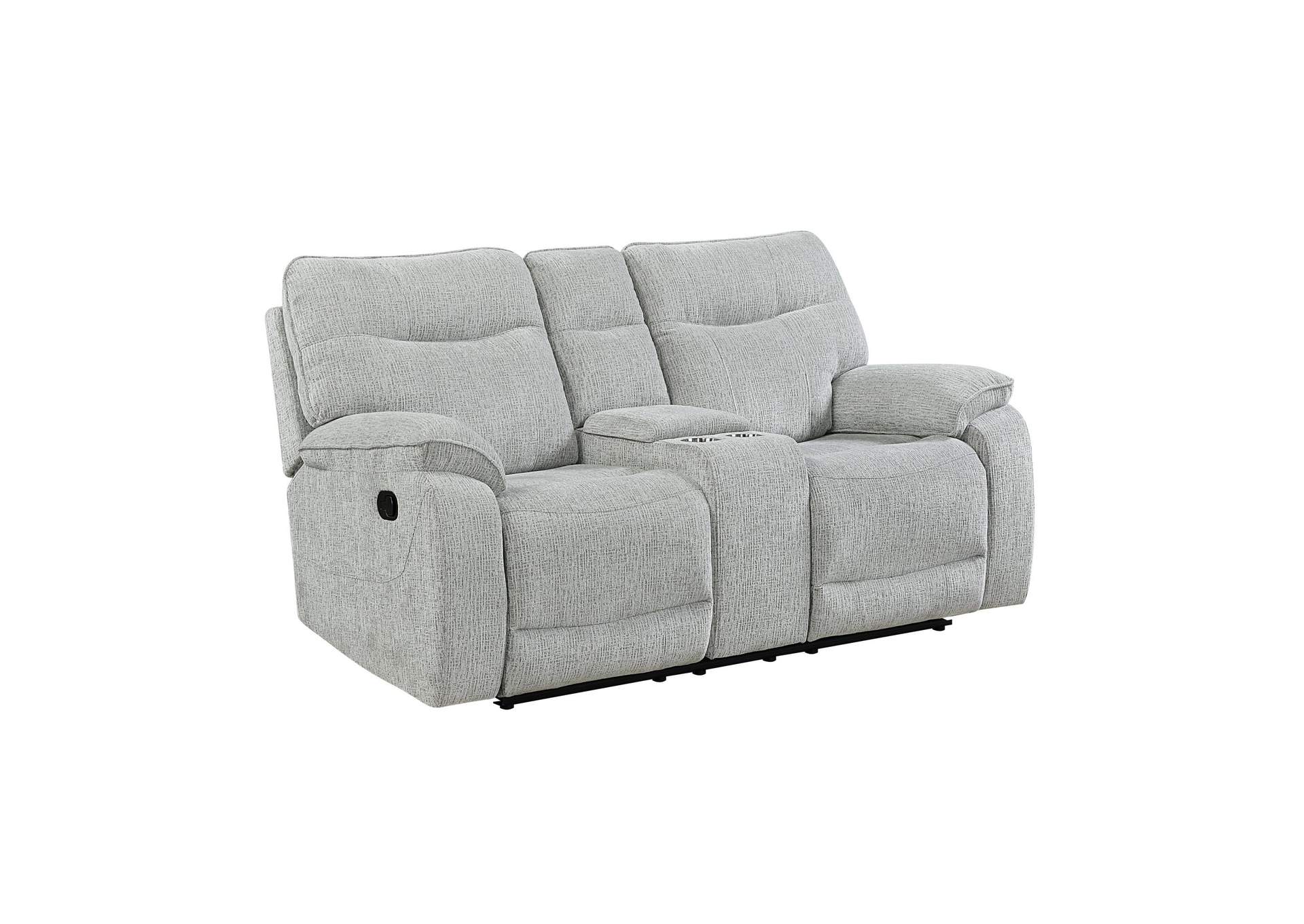 CHABLIS RECLINING CONSOLE LOVESEAT - MIST GRAY image 1