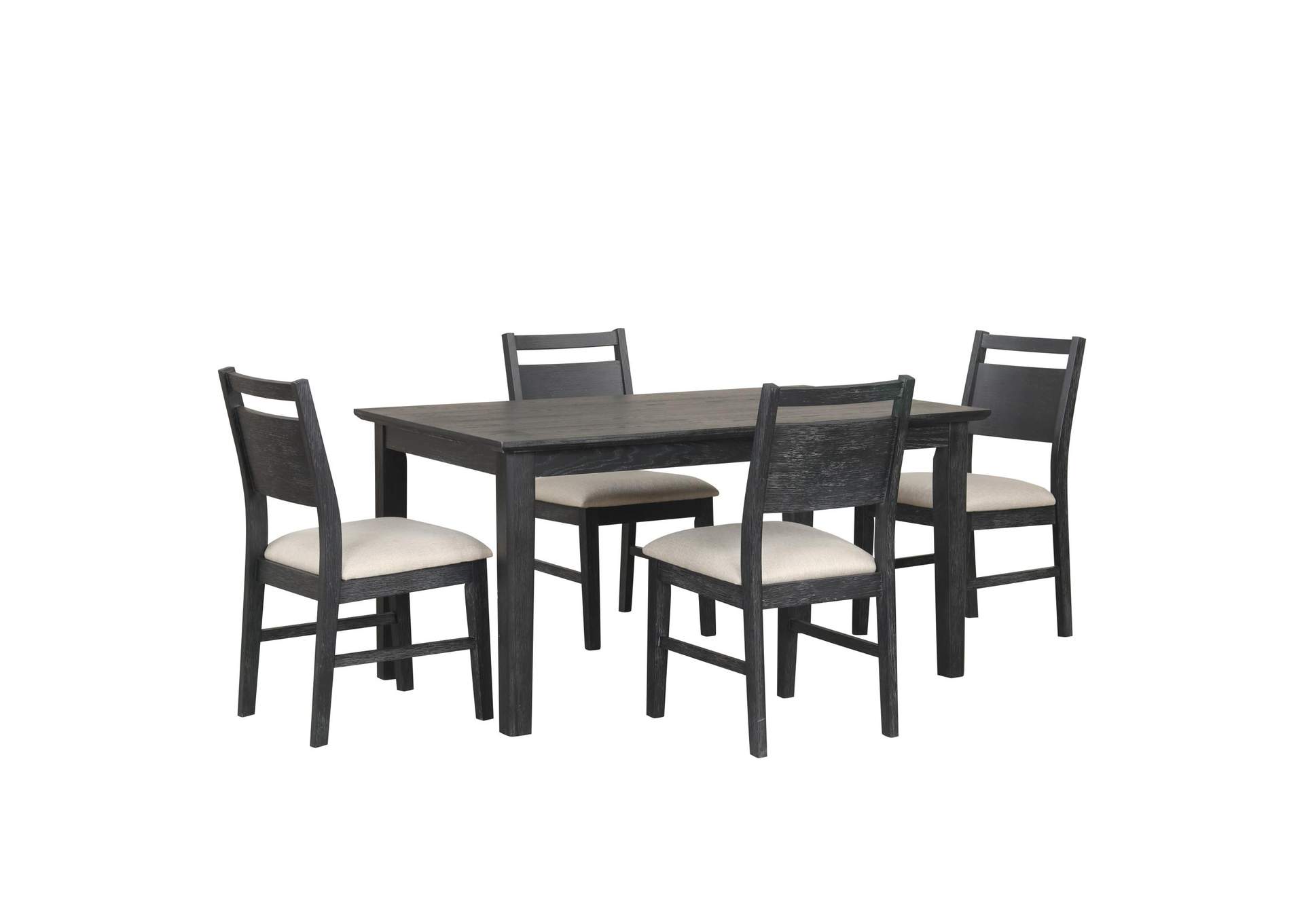 SABLE CREST 5 PIECE RECTANGLE DINING TABLE AND 4 CHAIRS - BLACK image 3