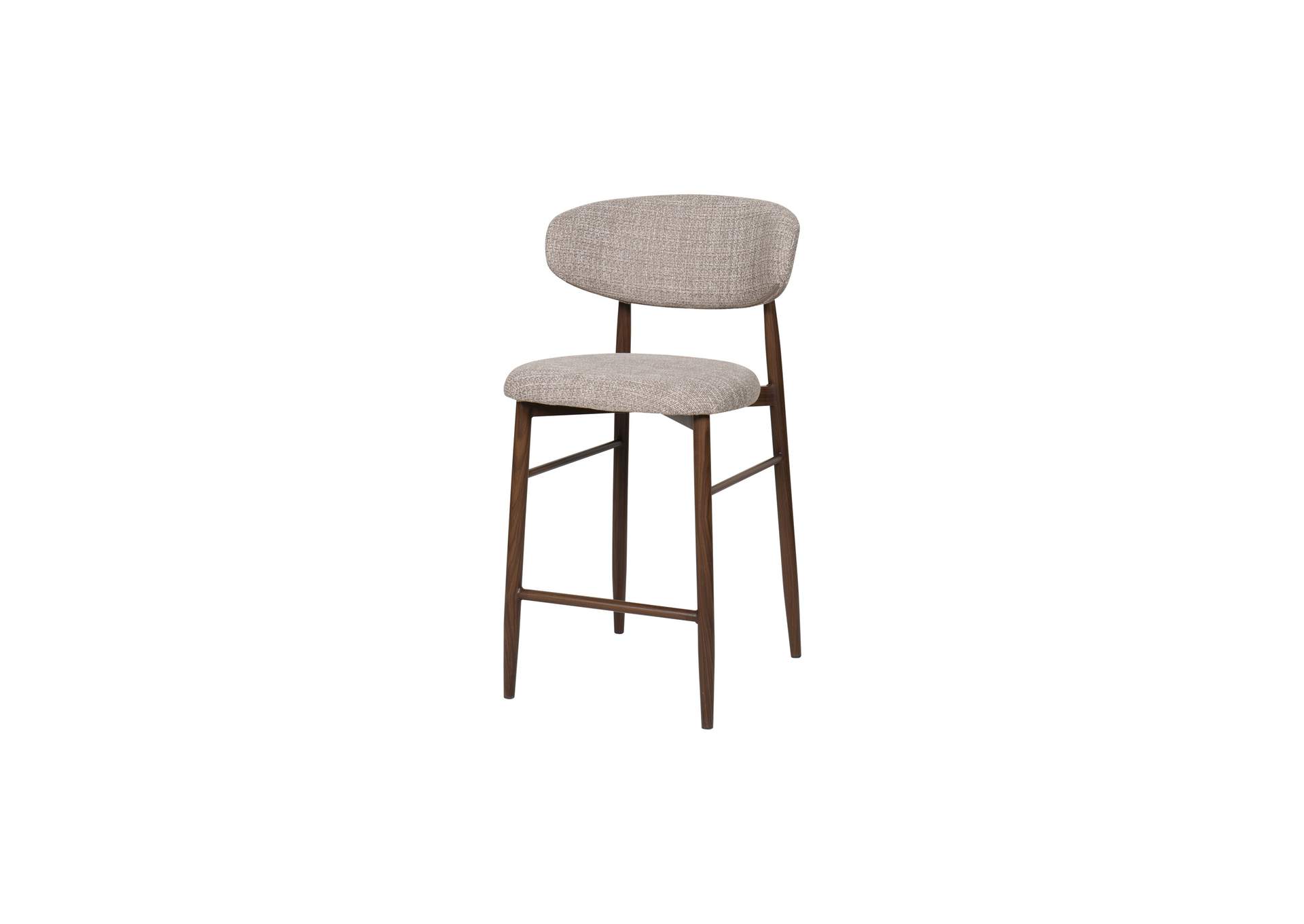ROYCE COUNTER CHAIR WITH WALNUT METAL FRAME - TOAST - 2 PER CARTON image 1