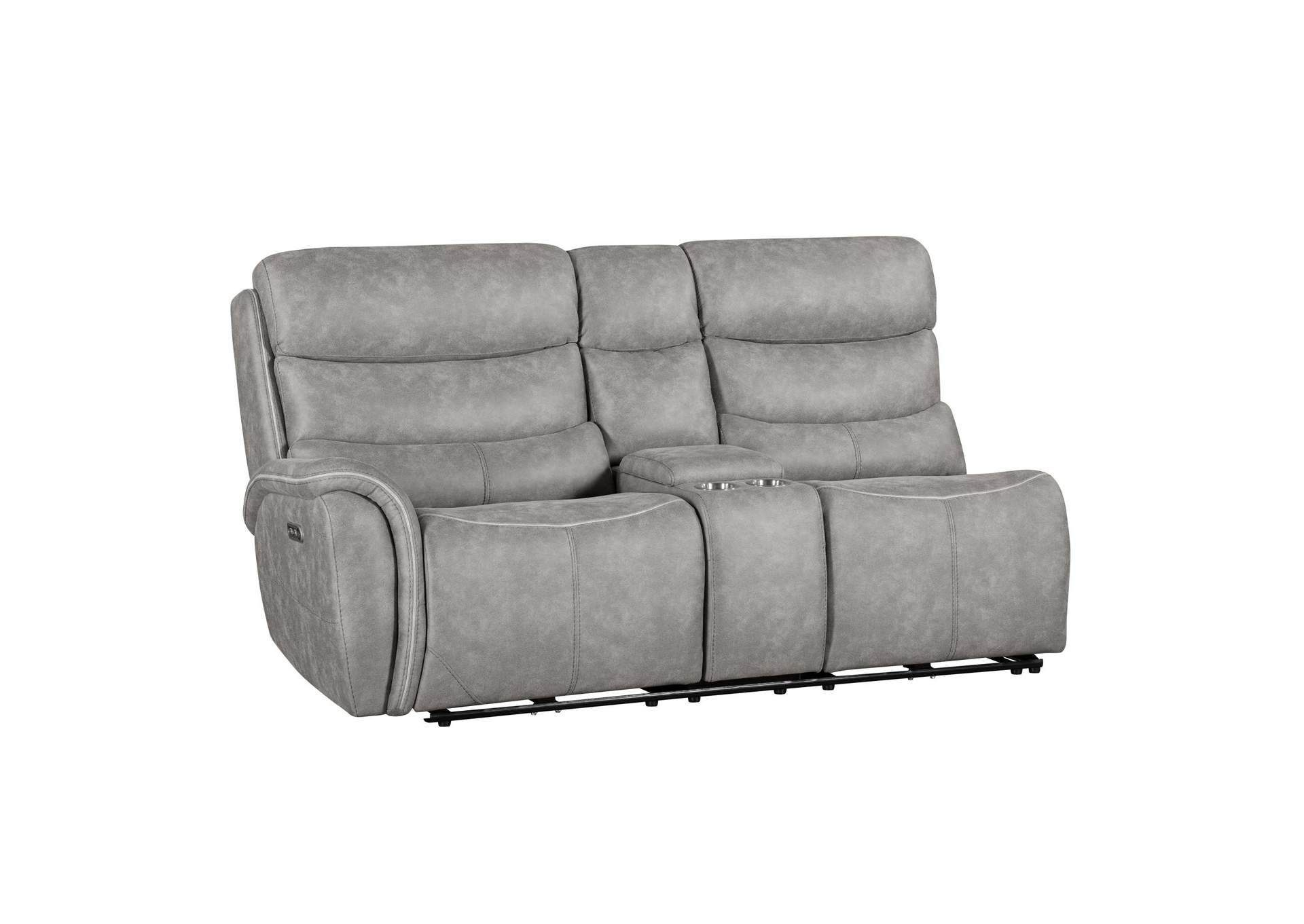 KAMARI LEFT ARM FACING CONSOLE LOVESEAT WITH DUAL POWER HEAD REST AND FOOT REST - GRAY image 1