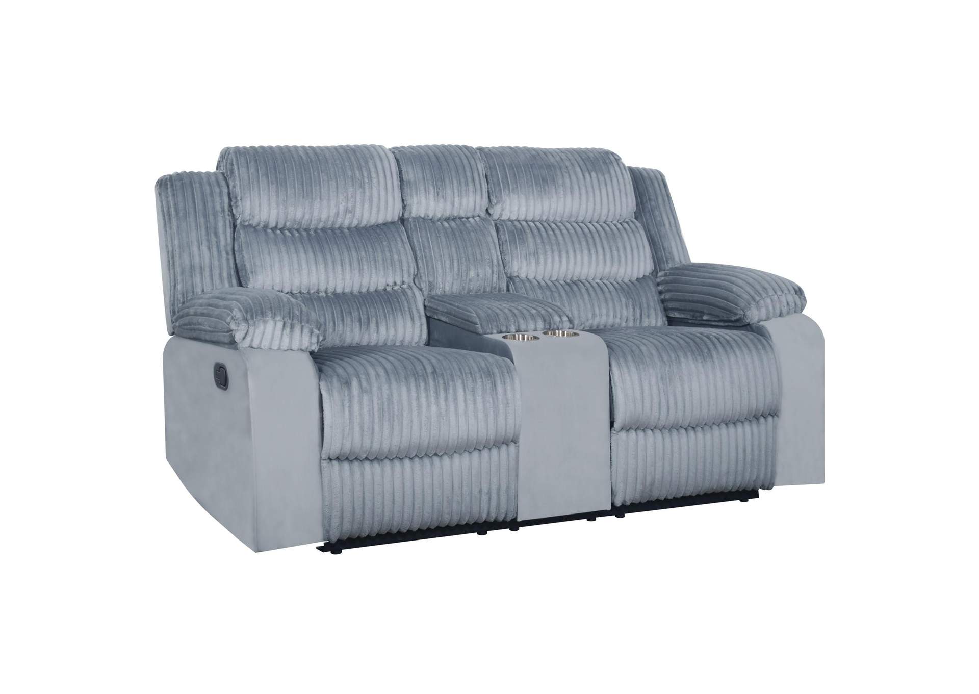 WILLOW CONSOLE LOVESEAT WITH DUAL RECLINERS - GRAY image 1