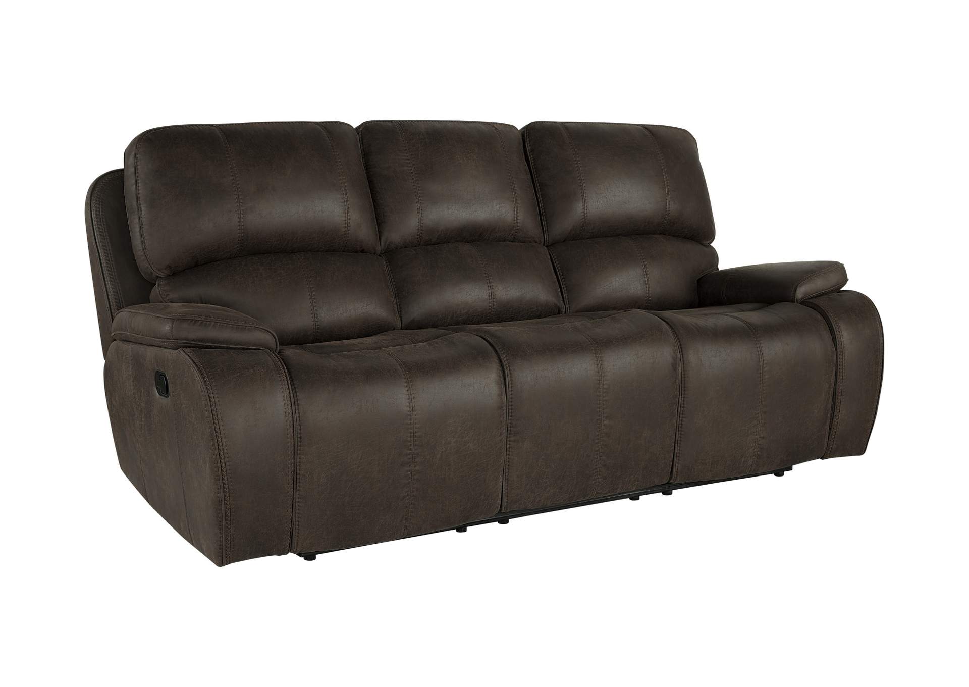 Brookings Sofa With Dual Recliner - Brown