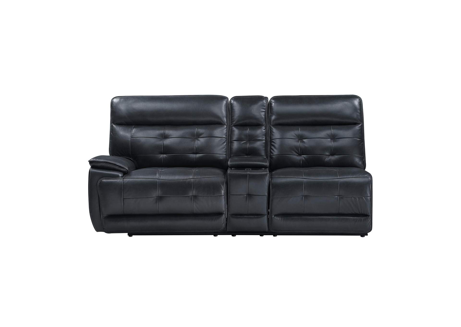 WARNER LEFT ARM FACING CONSOLE LOVESEAT WITH 2 POWER FOOT REST AND HEAD REST - BLACK image 3