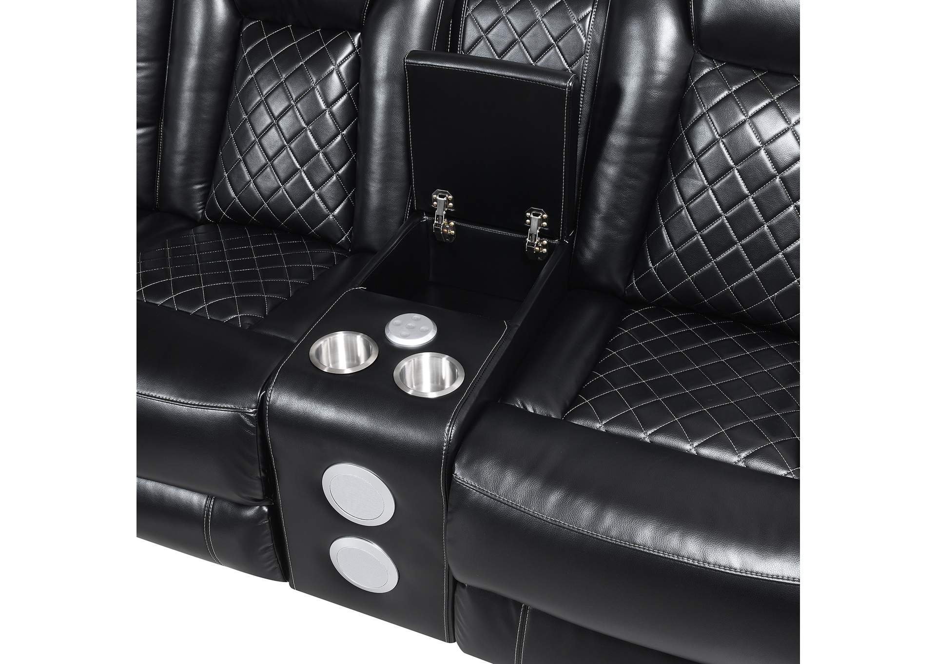 Orion Right Arm Facing Console Loveseat With Power Foot Rest And Head Rest - Black