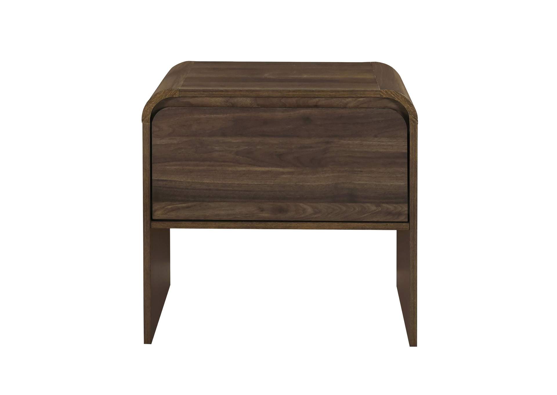 MARA ONE DRAWER END TABLE - BEDSIDE TABLE - WALNUT image 3