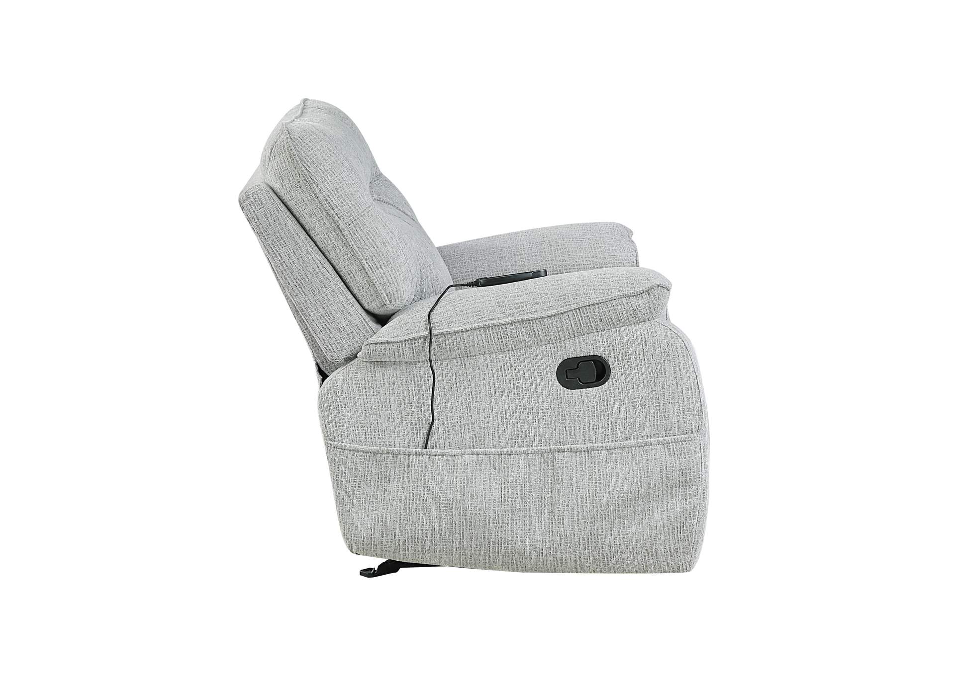 CHABLIS GLIDER RECLINER WITH HEAT AND MASSAGE - MIST GRAY image 5