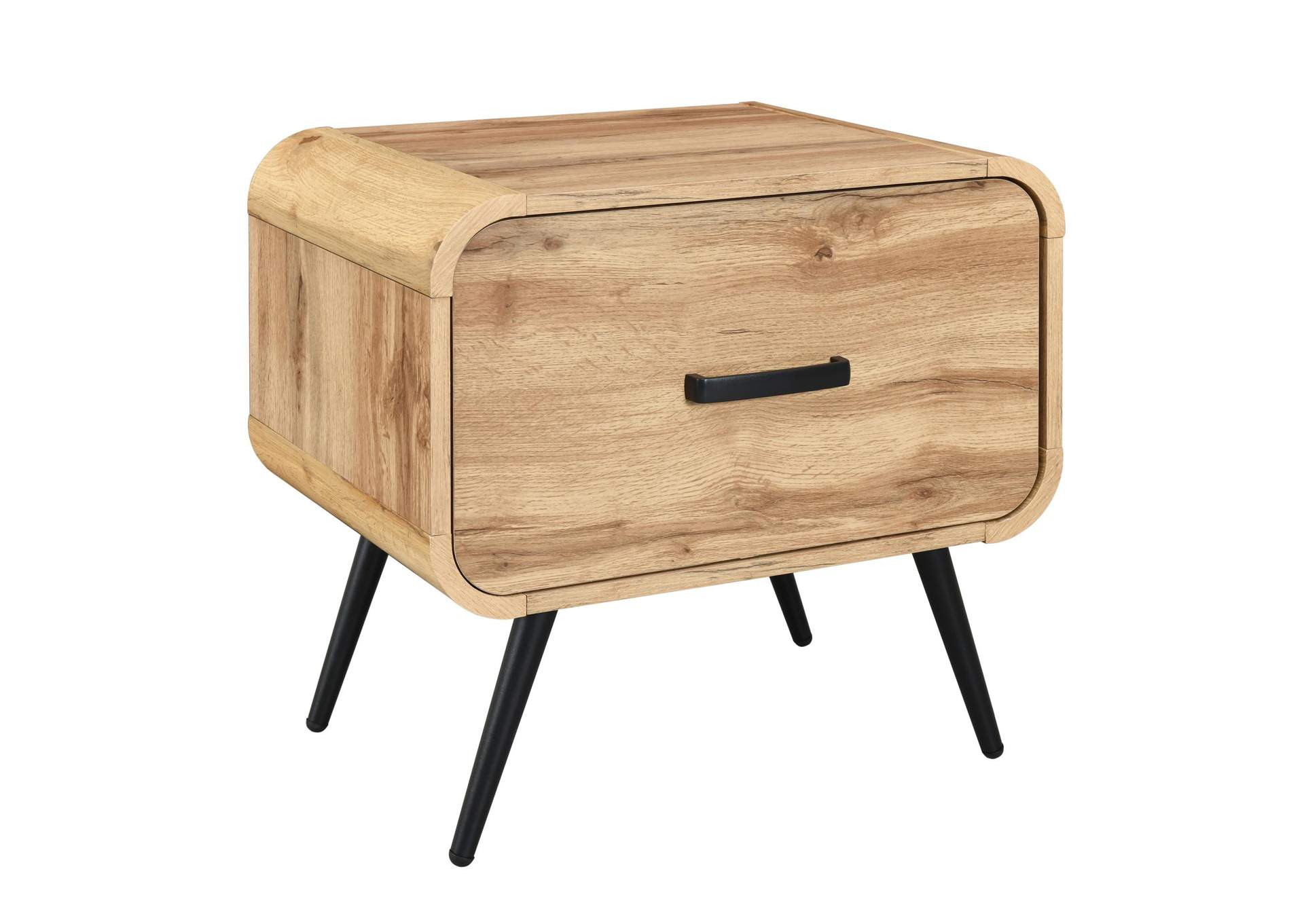 ROWAN ONE DRAWER END TABLE - BEDSIDE TABLE - NATURAL image 1