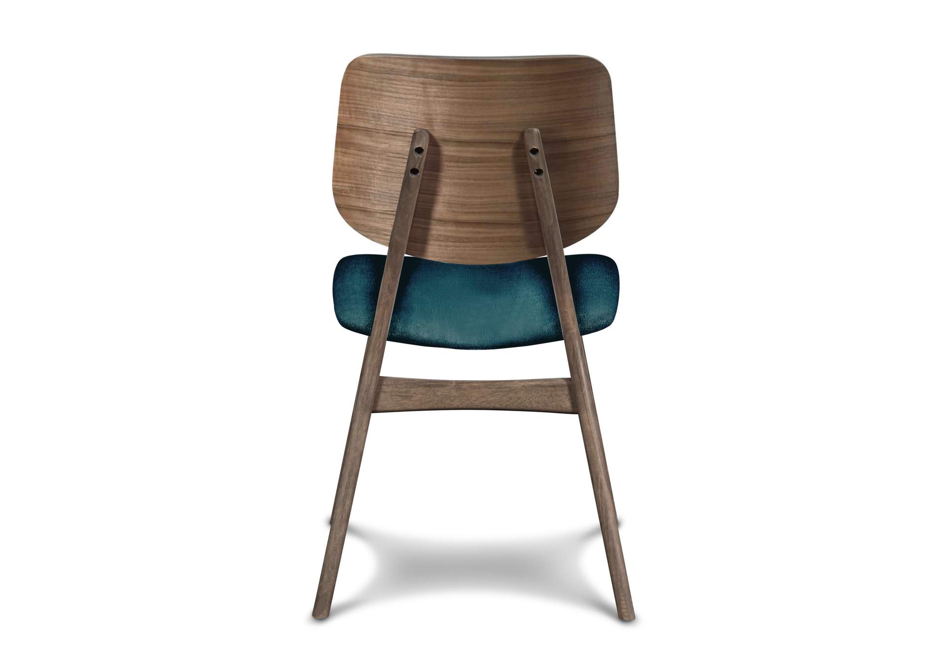 OSCAR CHAIR WITH FOREST GREEN CUSHION - WALNUT