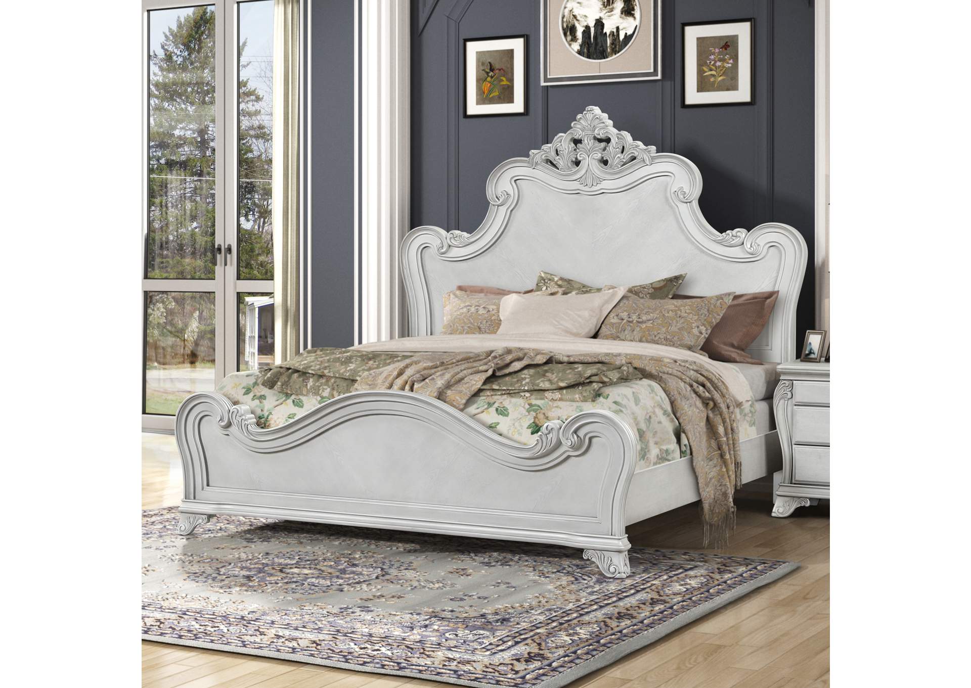 Cambria Hills California King Panel Bed - Mist Gray