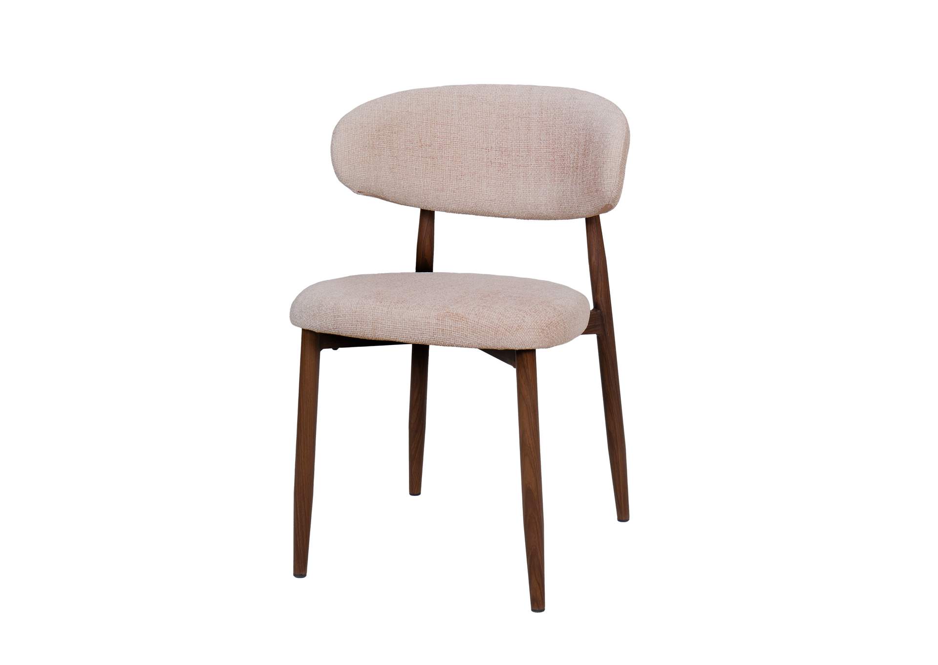 ROYCE SIDE CHAIR WITH METAL FRAME - TOAST - 2 PER CARTON - WALNUT