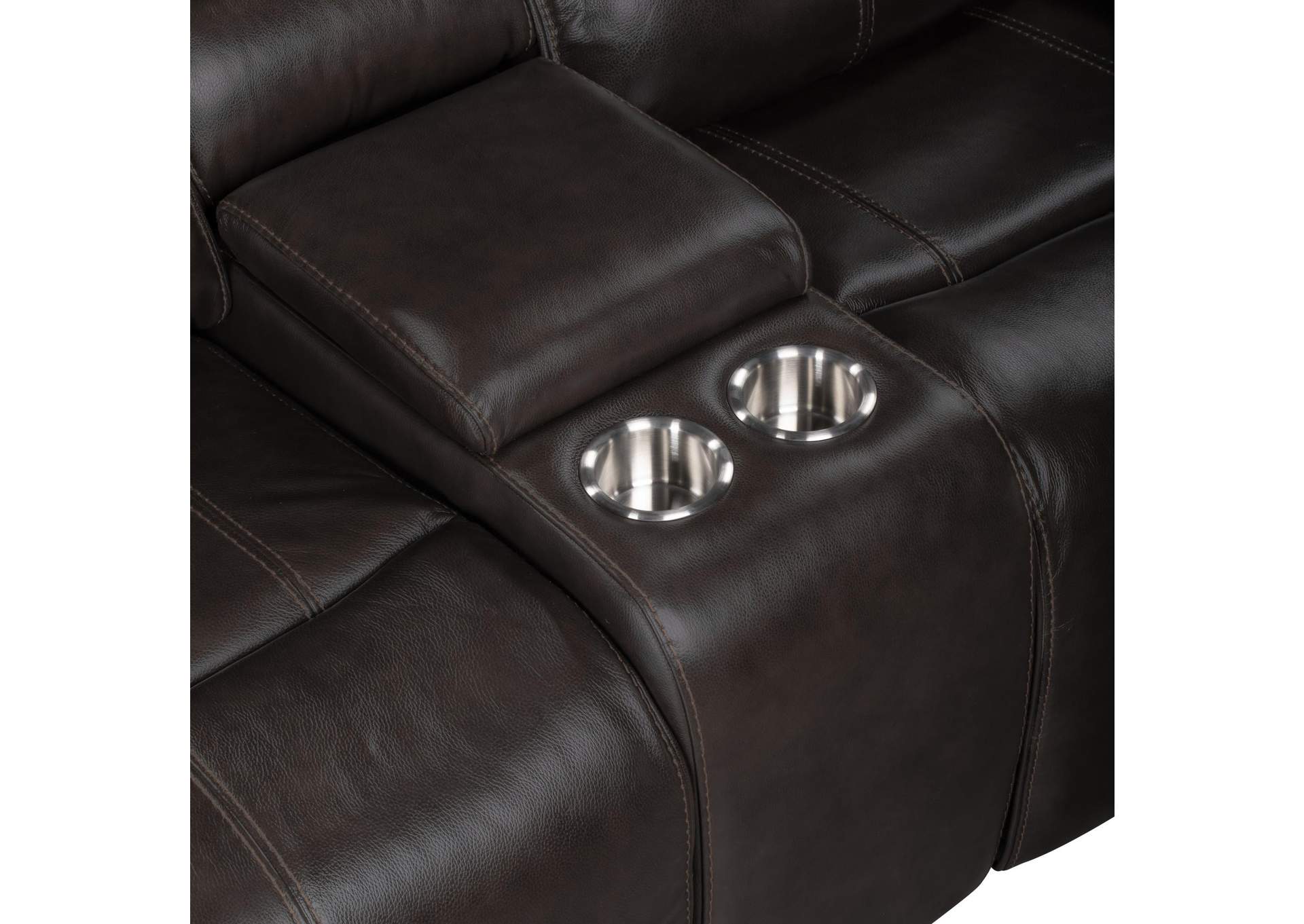 BROOKINGS CONSOLE LOVESEAT WITH DUAL RECLINERS - CHARCOAL image 9